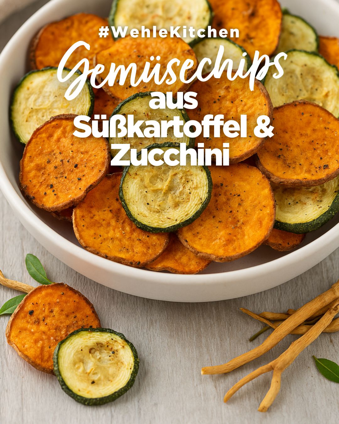 Selbstgemachte Gemüsechips aus Süßkartoffel & Zucchini – Knuspergenuss ohne Reue