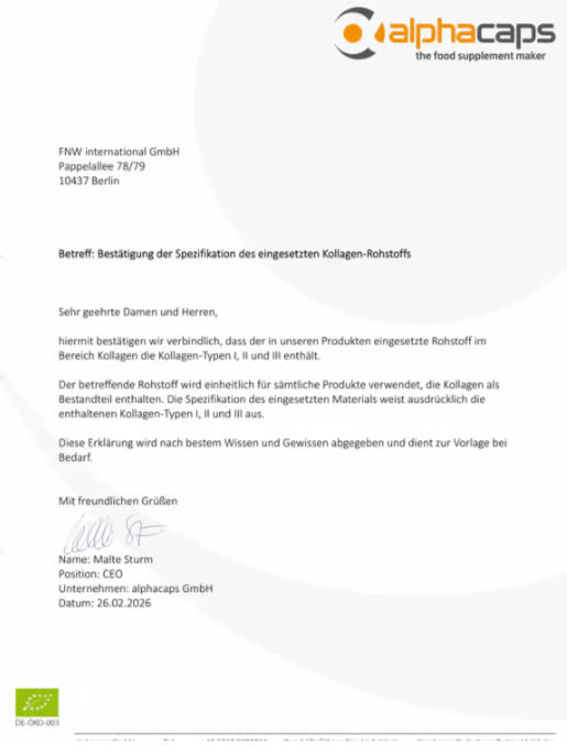 Bestätigung Kollagen-Typen I, II und III