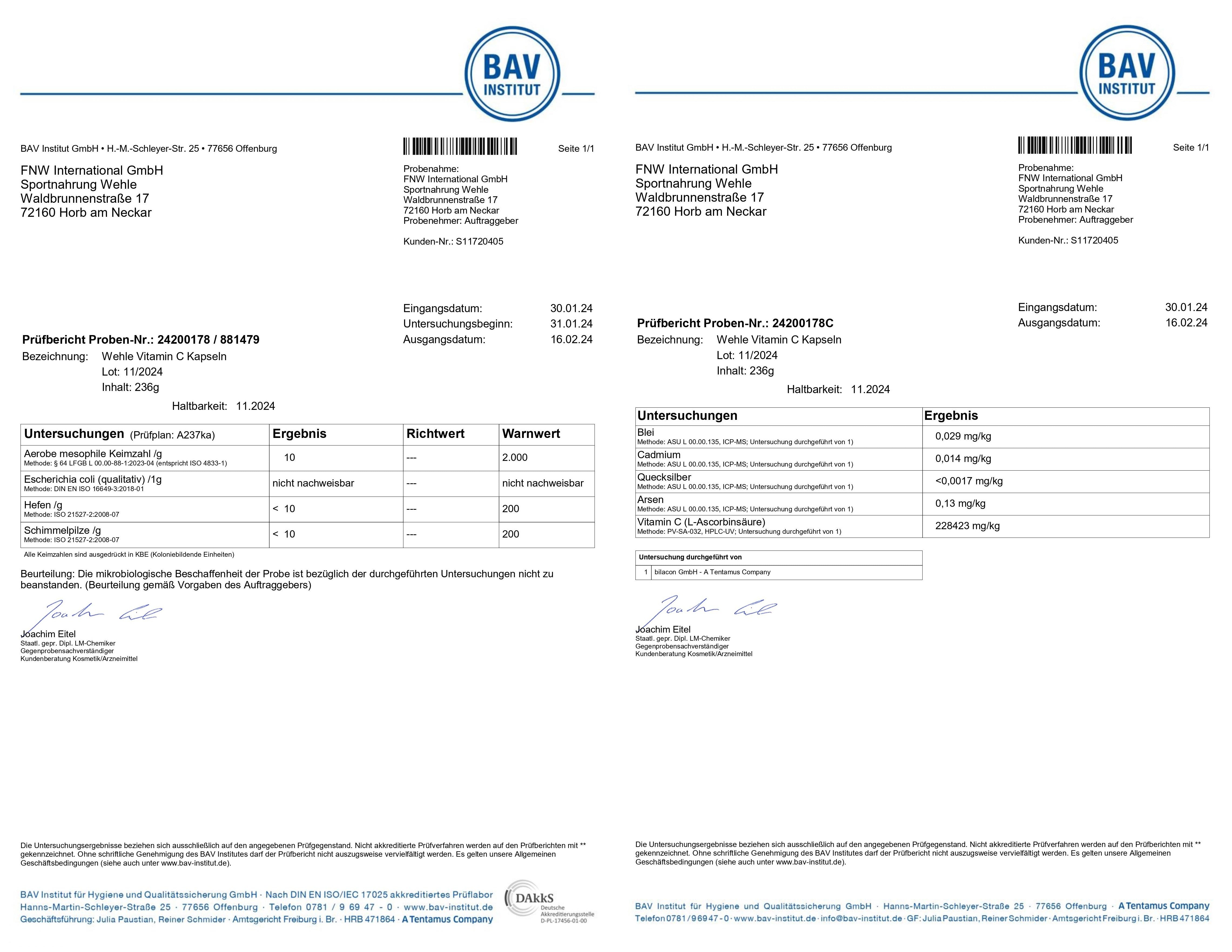 Wehle Sports natürliches Vitamin C Acerola Extrakt Hagebutten Extrakt - 240 Kapseln