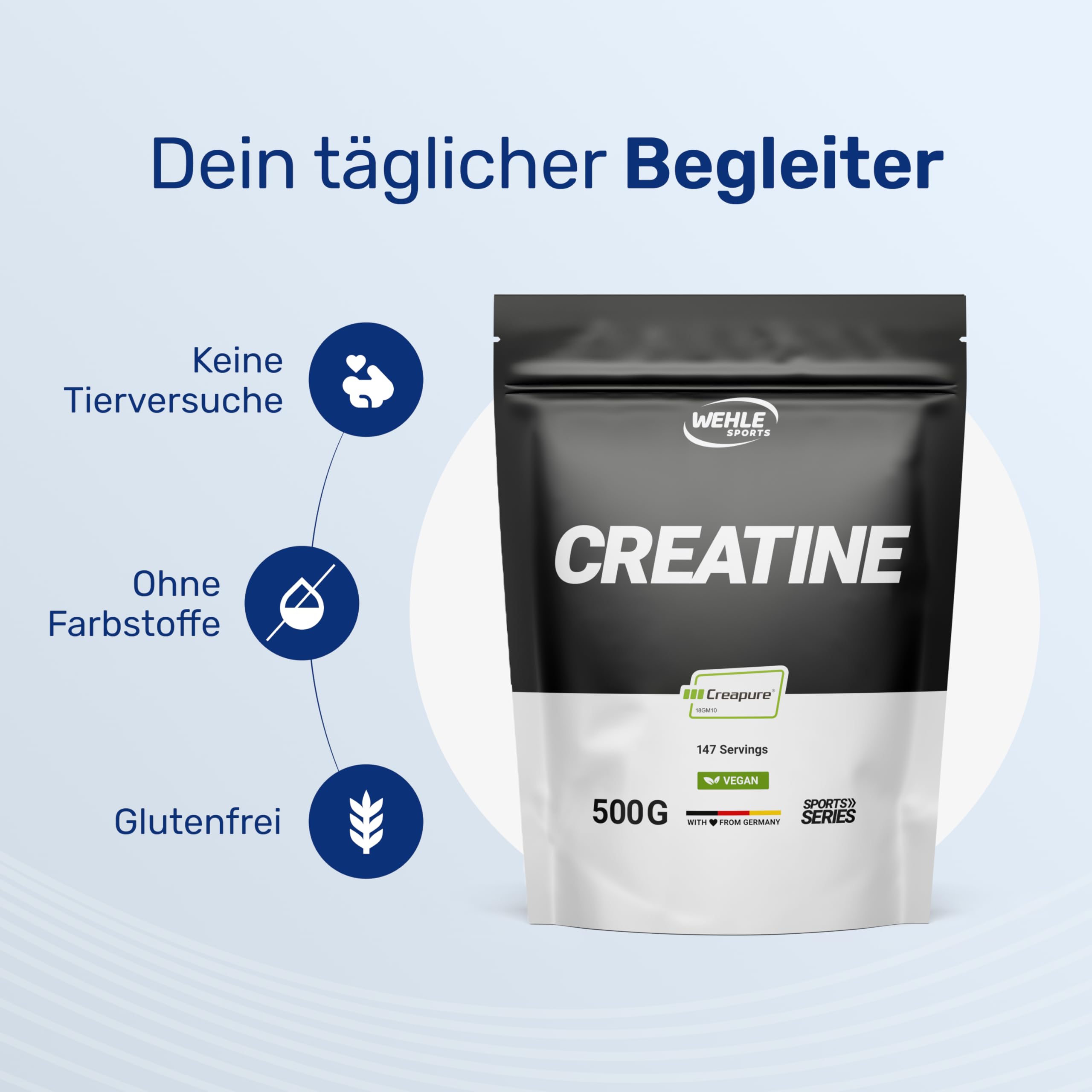 Creapure® Creatine Monohydrat Pulver 500g - Kreatin Monohydrat - Hochdosiert - V Bild 2