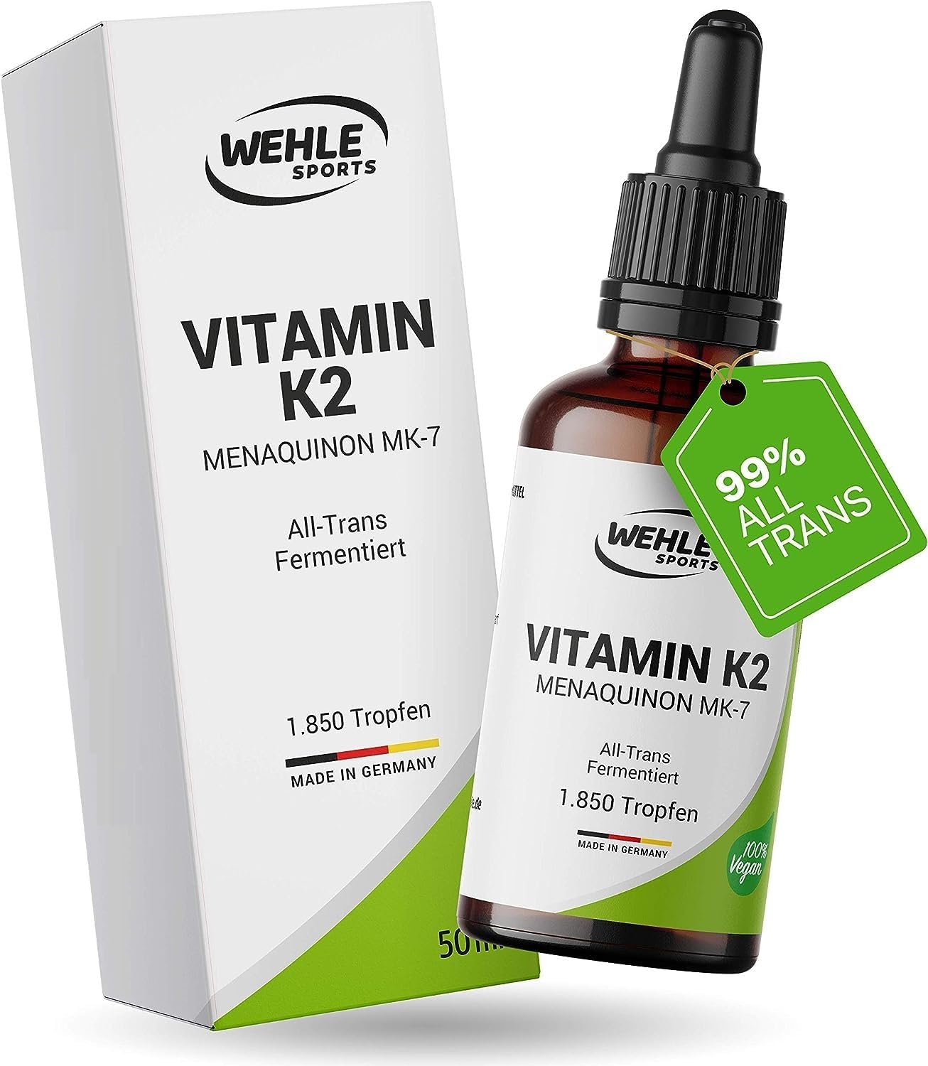 B-Ware Wehle Sports Vitamin K2 MK7 Tropfen - 50ml 1850 Tropfen