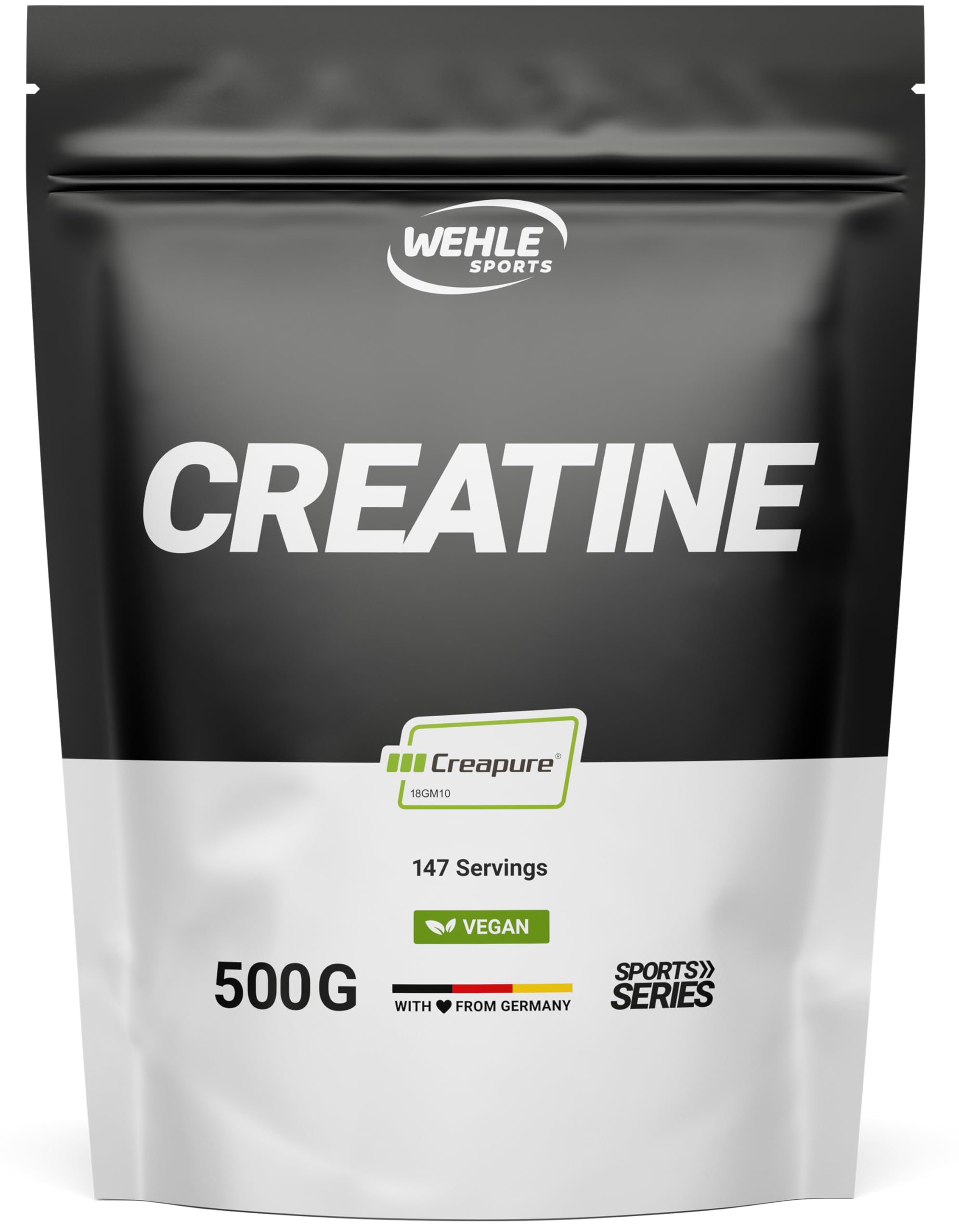 Creapure® Creatine Monohydrat Pulver 500g - Kreatin Monohydrat - Hochdosiert - Vegan - In Deutschlan