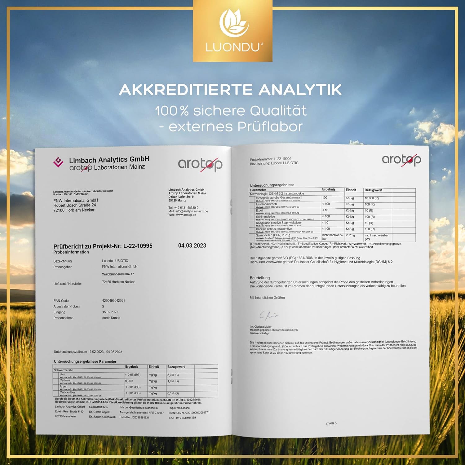 Luondu Lubiotic Probiotika Darmflora Kulturen - 180 Kapseln