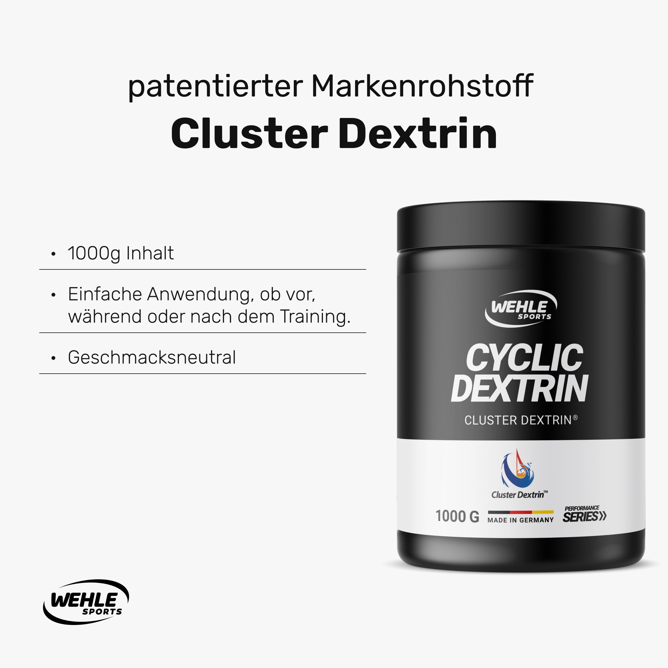 Wehle Cyclic Dextrin Kohlenhydrat Cluster Dextrin 1000g