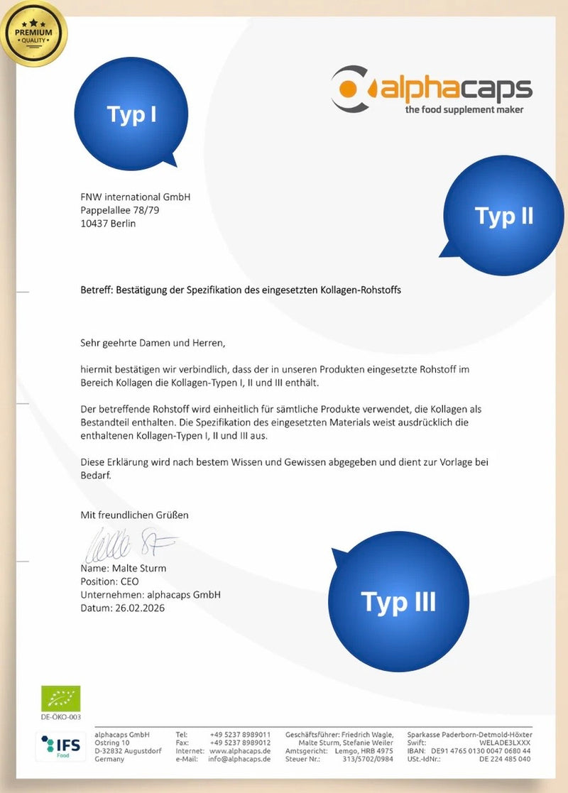 Bestätigung Kollagen-Typen I, II und III