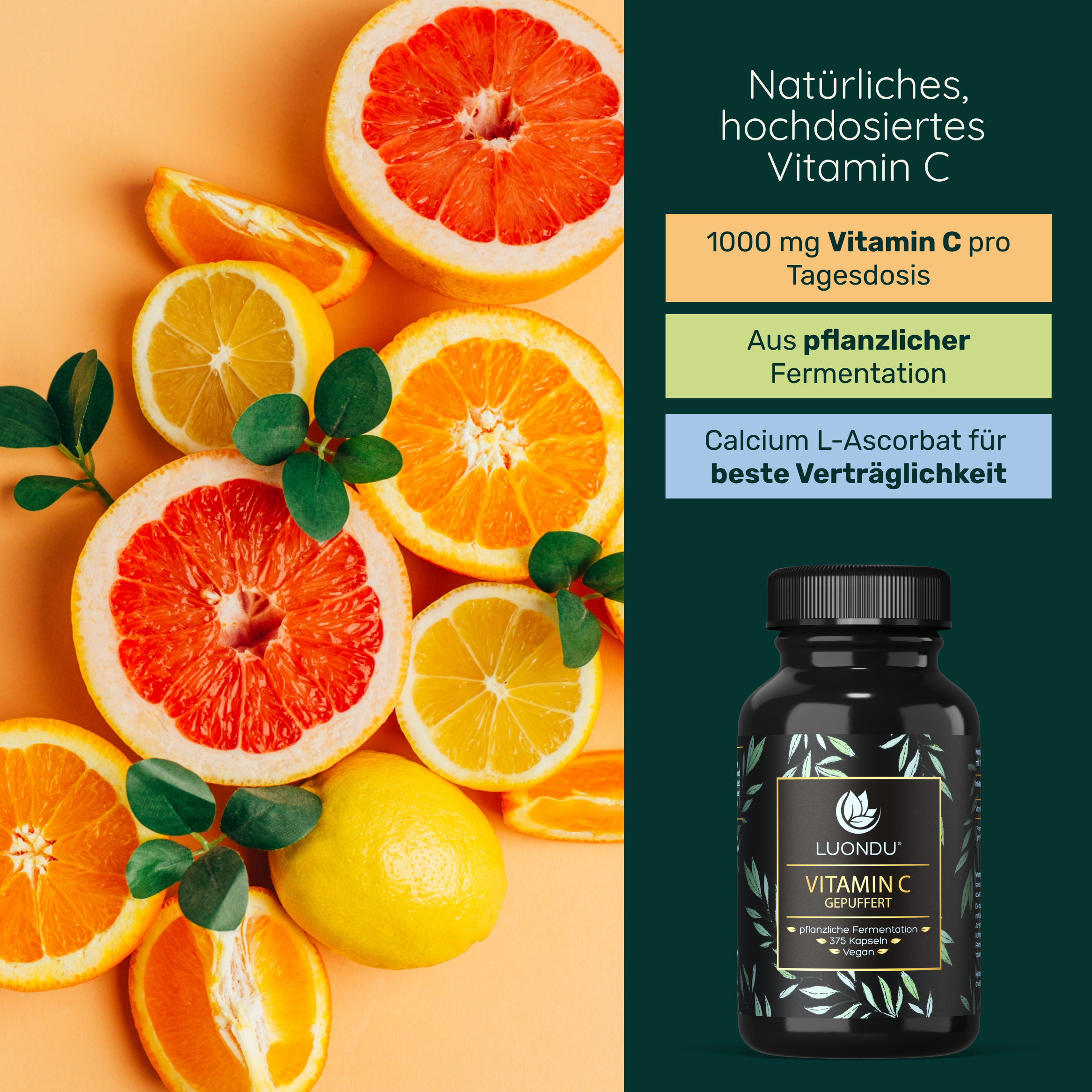 Luondu Vitamin C 500 - 365 Kapseln