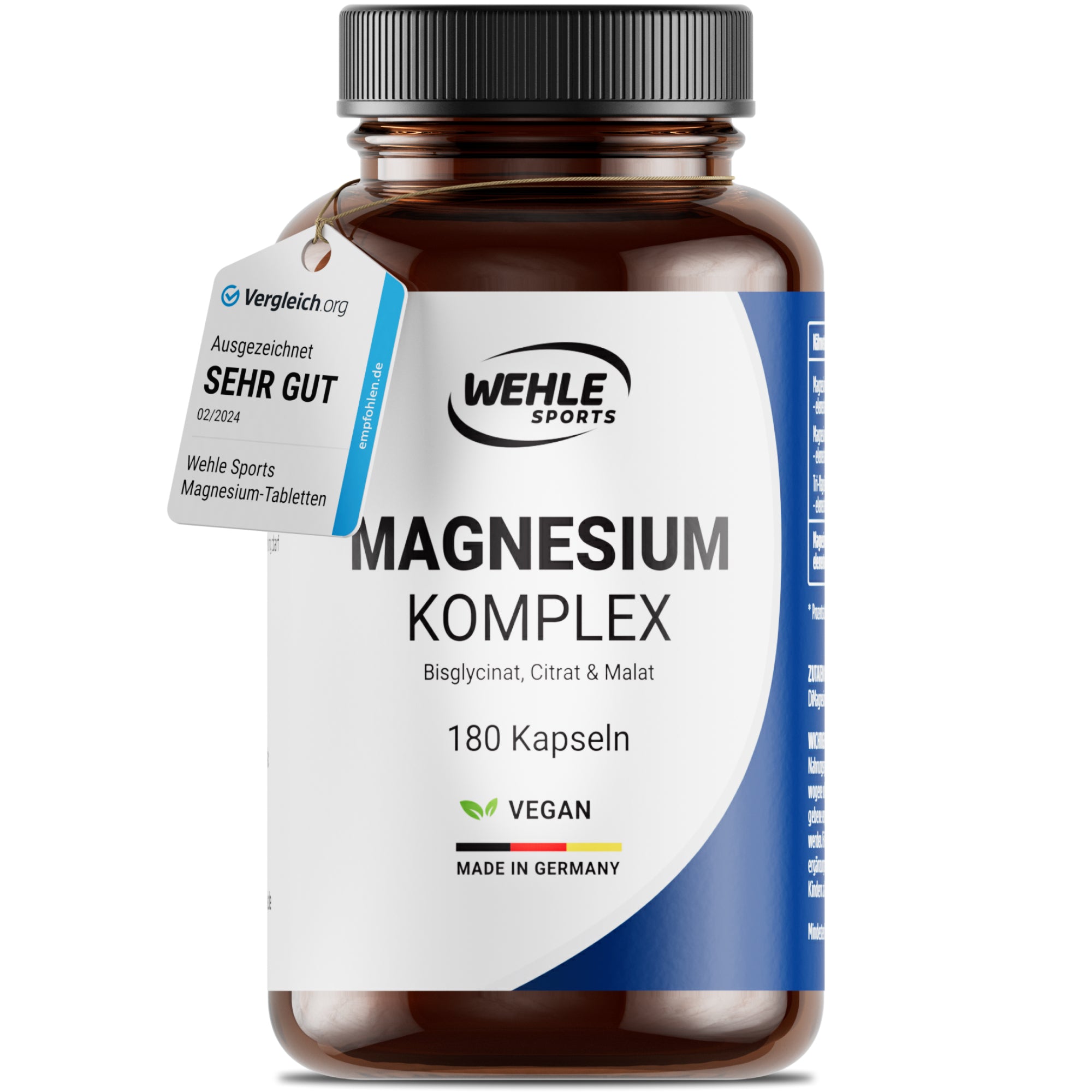 Magnesium Komplex hochdosiert mit Bisglycinat, Malat, Citrat