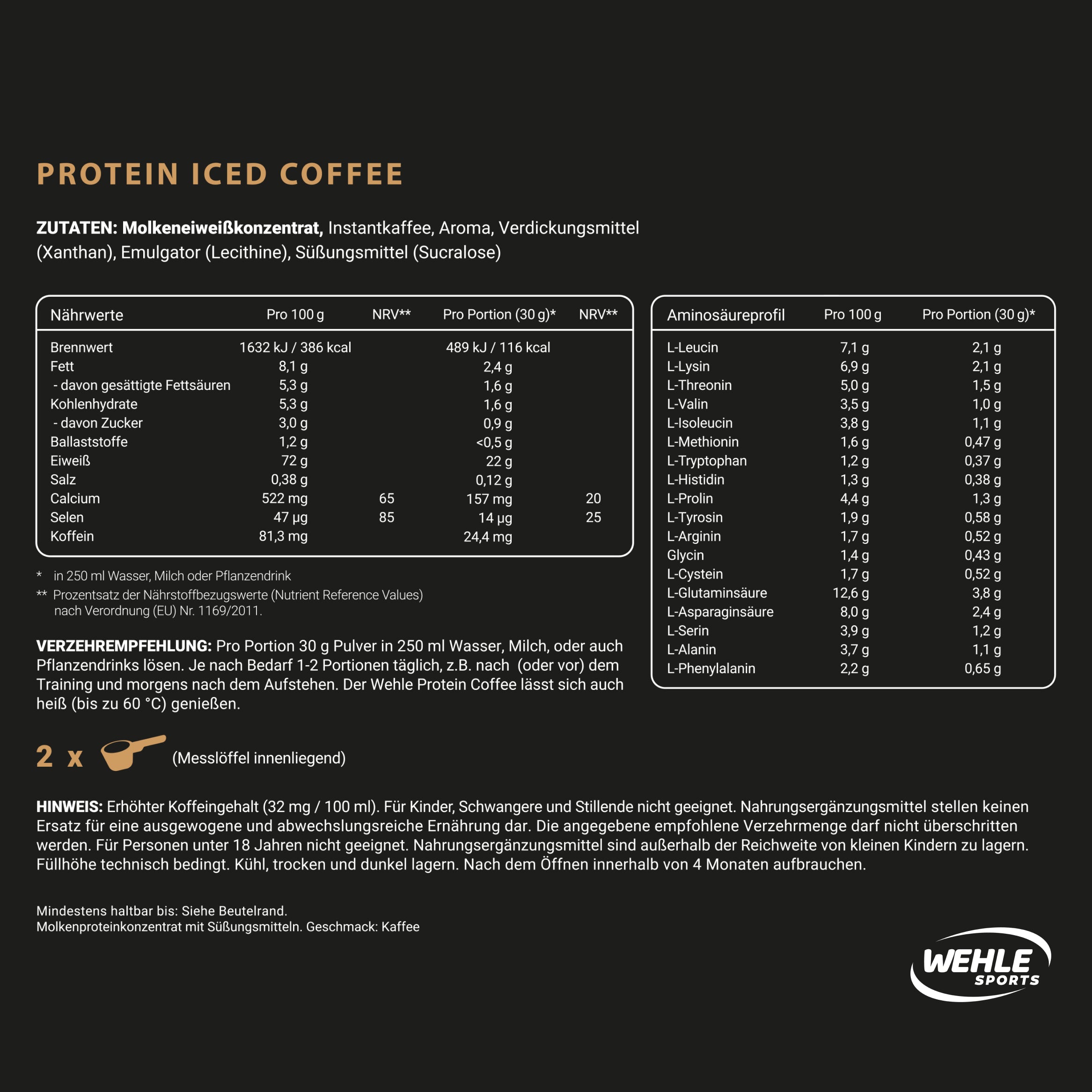 Wehle Sports Protein Iced Coffee - 908g