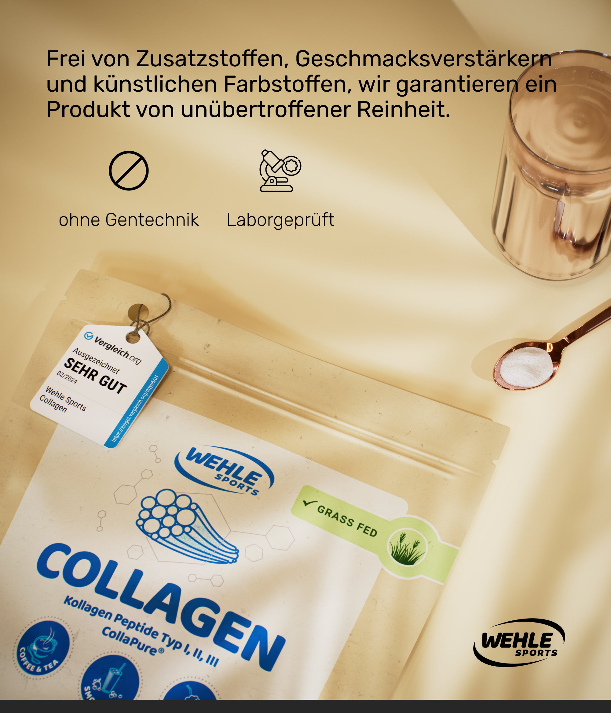 Wehle Sports Collagen Pulver Kollagen Hydrolysat Testsieger - Laborgeprüft