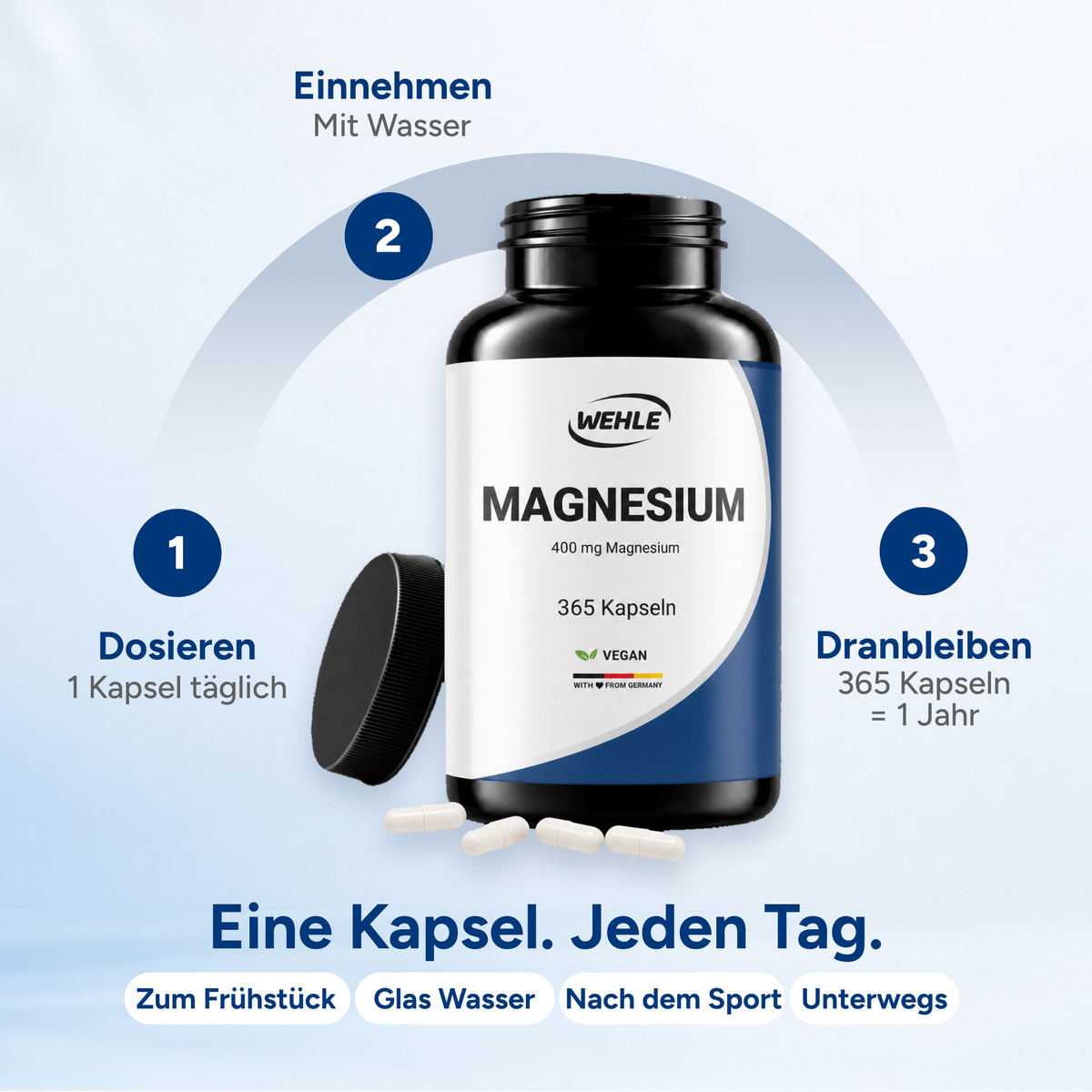 Magnesium 400mg - 365 Kapseln