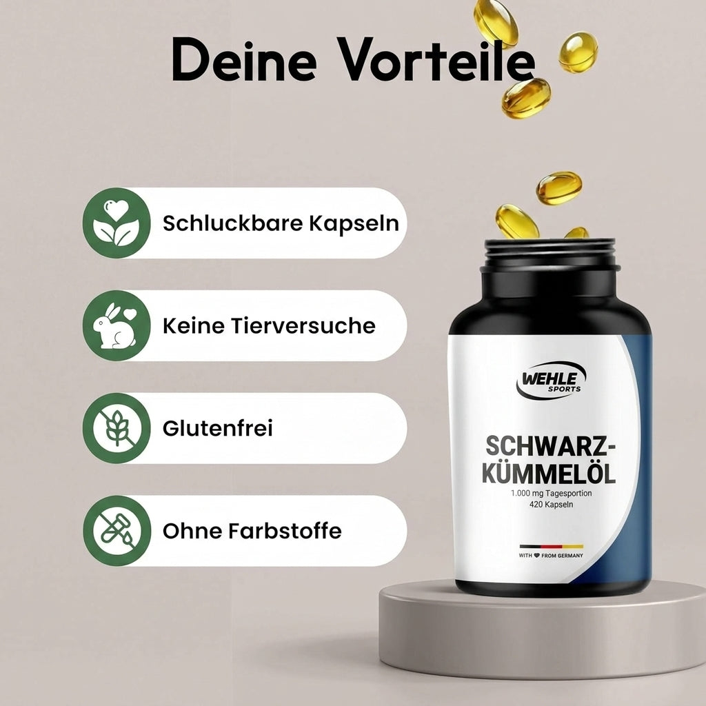 Schwarzkümmelöl Kapseln Hochdosiert – 420 Softgel Kapseln