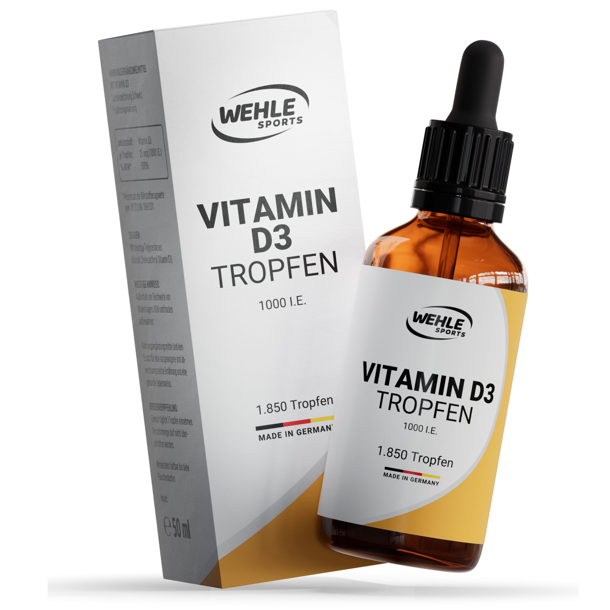 Vitamin D3 Tropfen 1000 I.E. pro Tropfen - 1850 Tropfen (50ml)