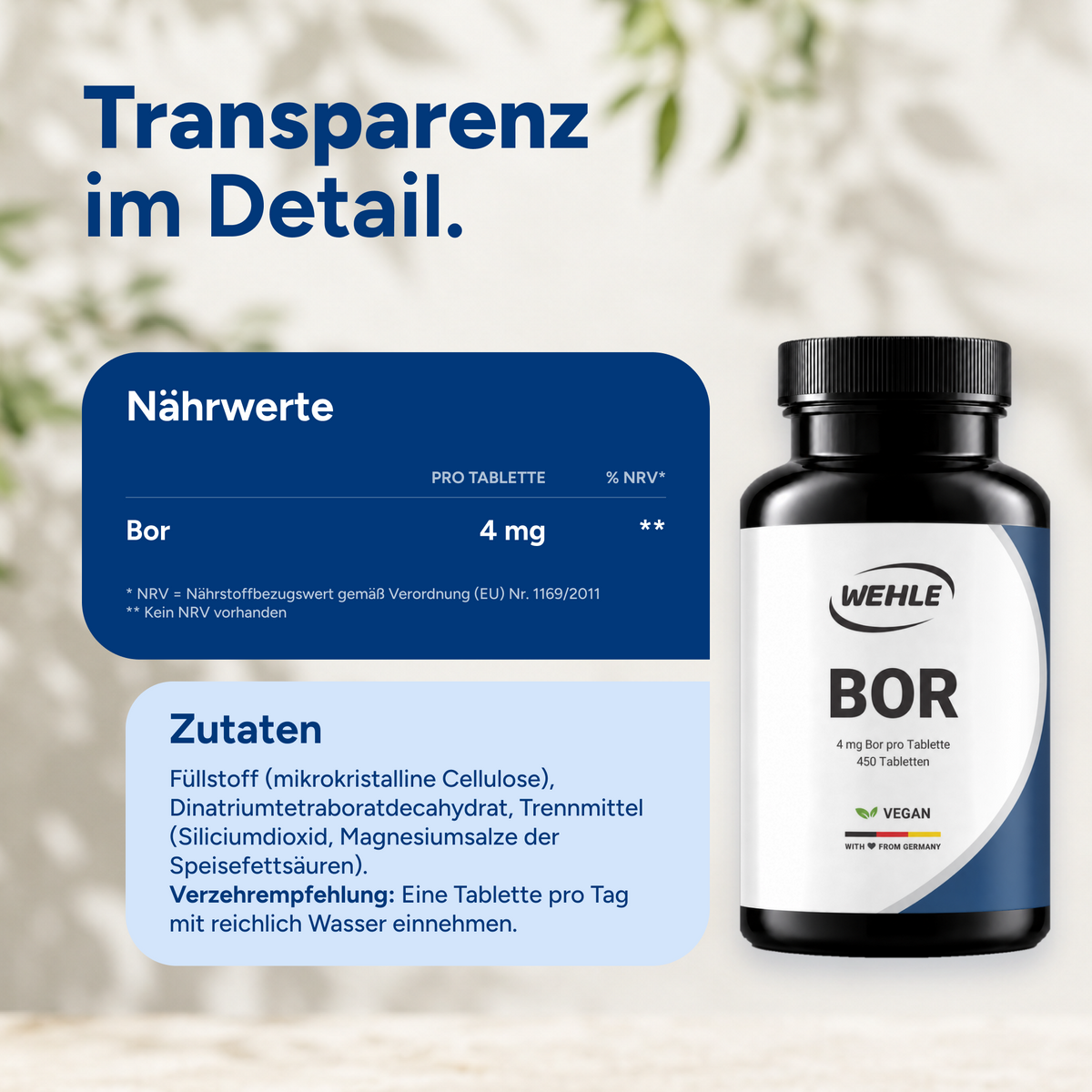Bor Hochdosiert - 450 Tabletten