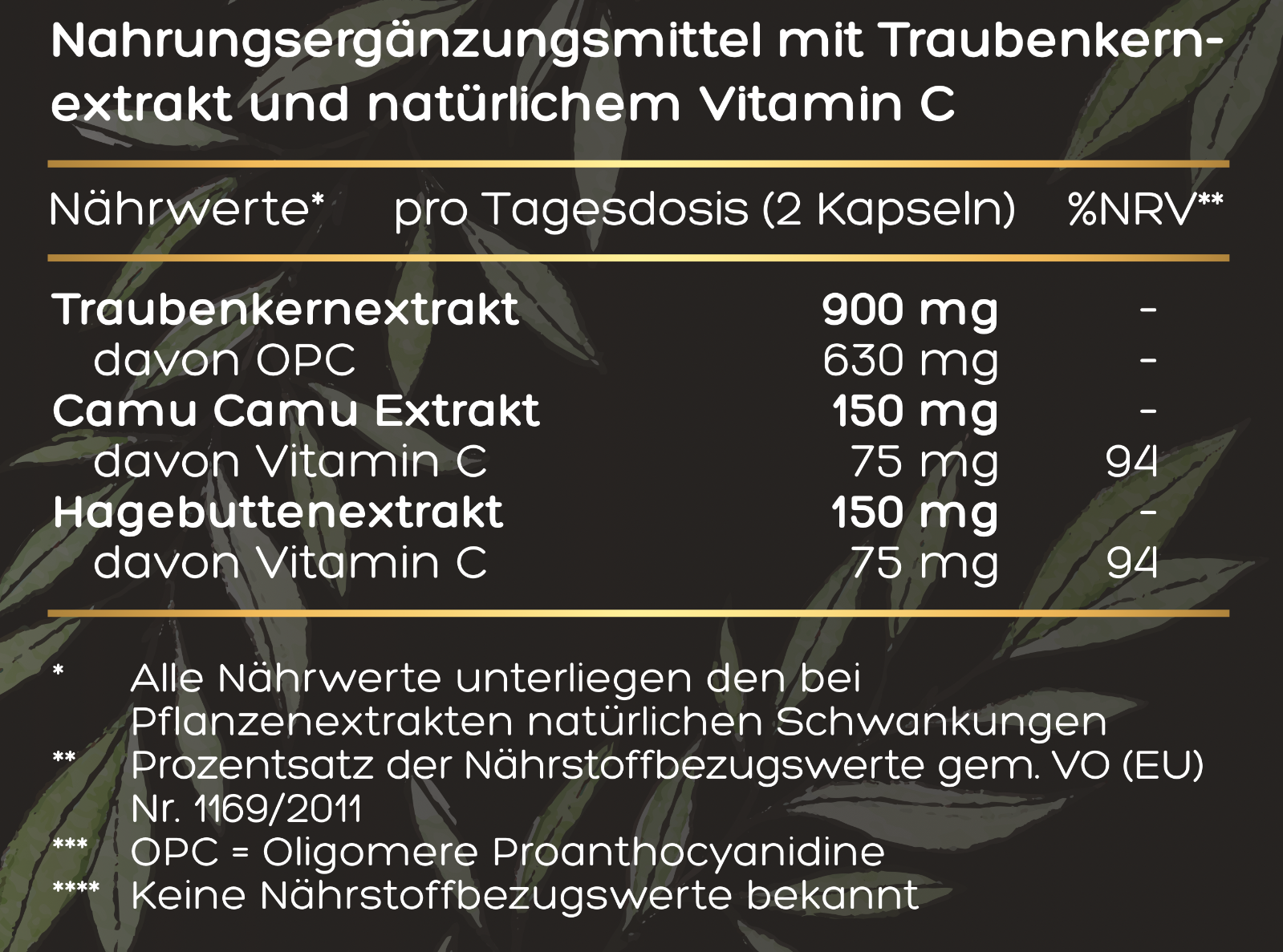 Luondu OPC Traubenkernextrakt + Vitamin C - 240 Kapseln