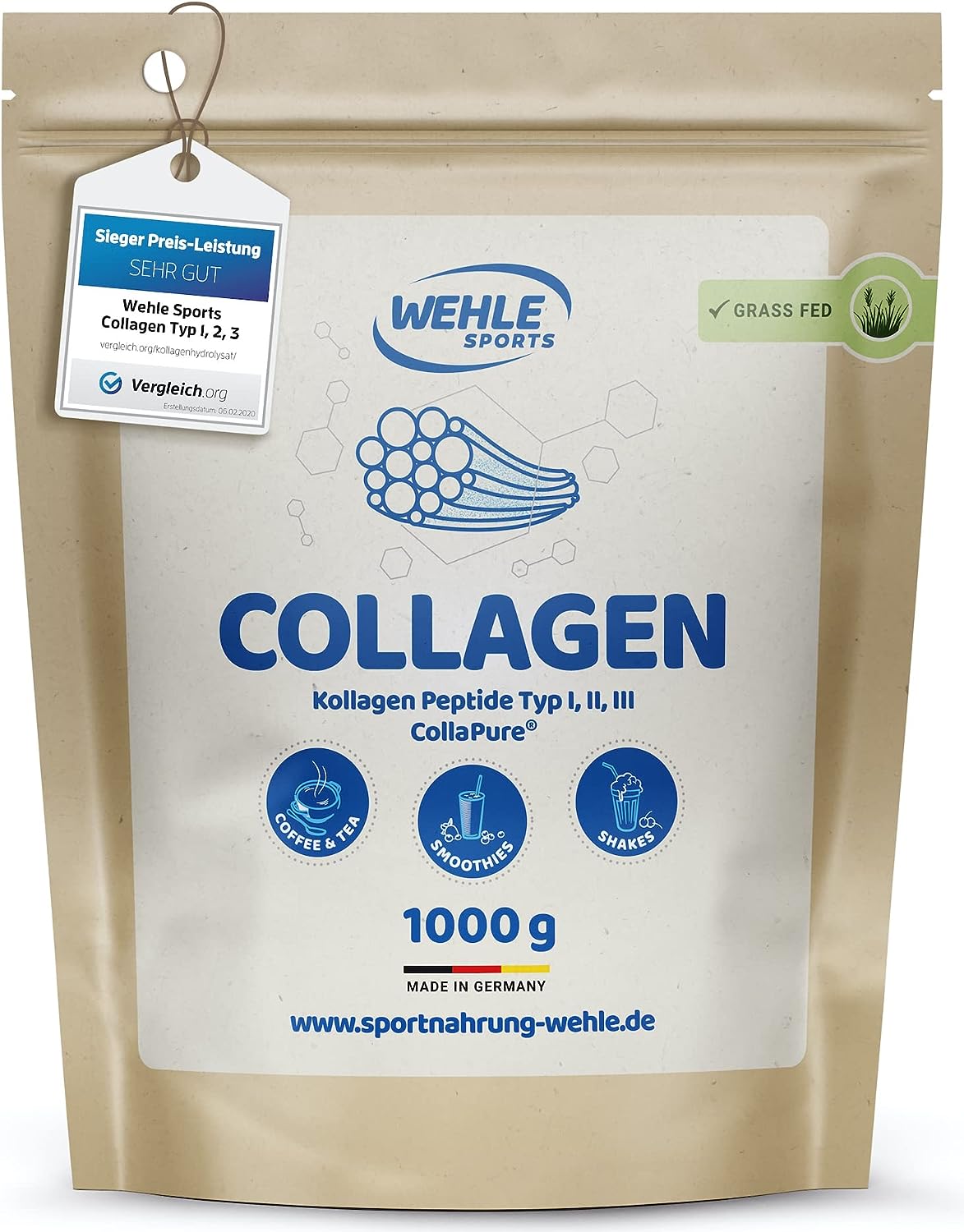 4 kg Wehle Sports Collagen Pulver Kollagen Hydrolysat Testsieger