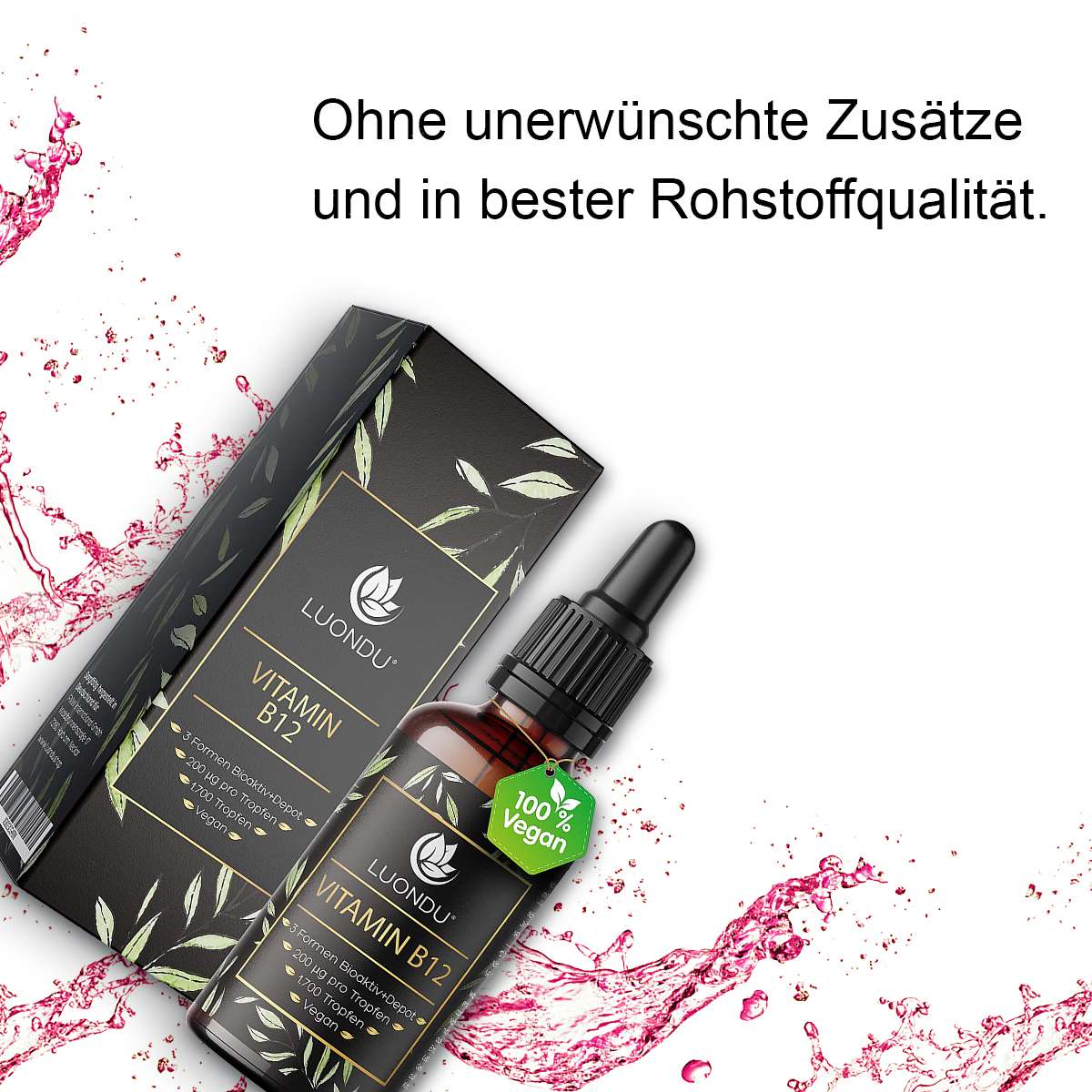 Luondu Vitamin B12 Tropfen flüssig 200µg pro Tropfen - 50ML