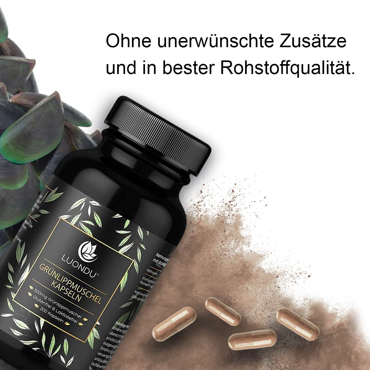 Grünlippmuschel 500mg Grünlippmuschelextrakt - 300 Kapseln