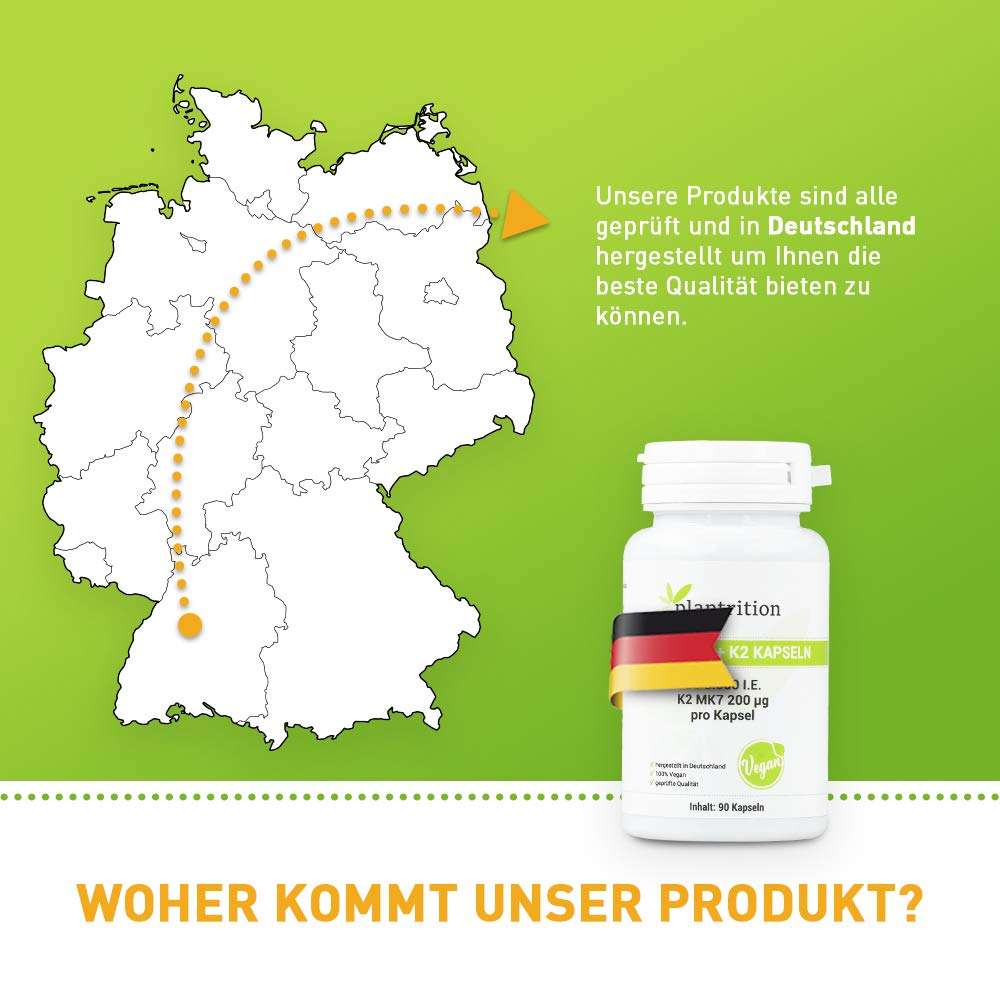 plantrition Vitamin D3 K2 5000 IE + 200mcg - 90 Kapseln