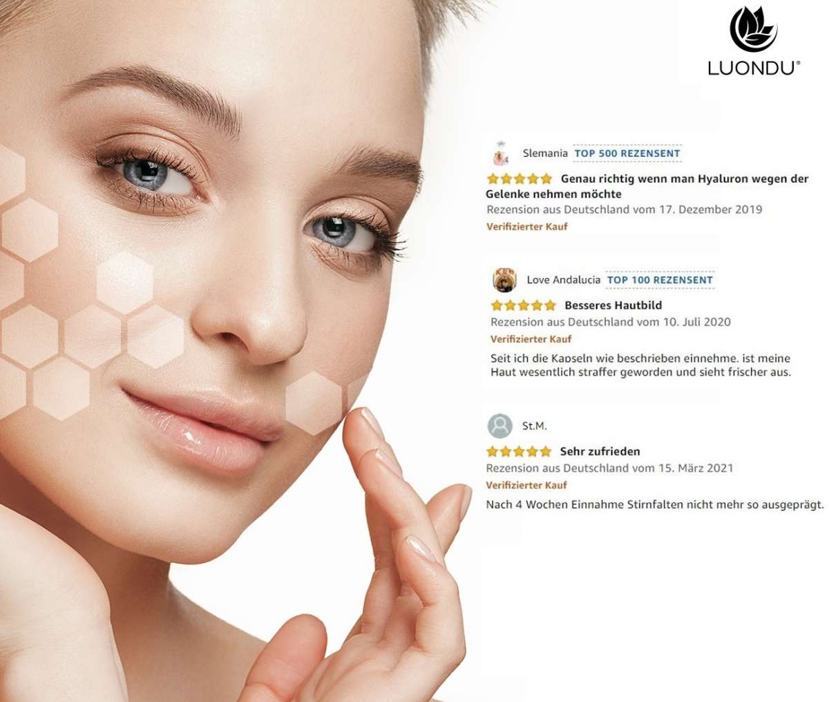 Luondu Hyaluronsäure 500mg Vitaminen & Mineralstoffen - 90 Kapseln