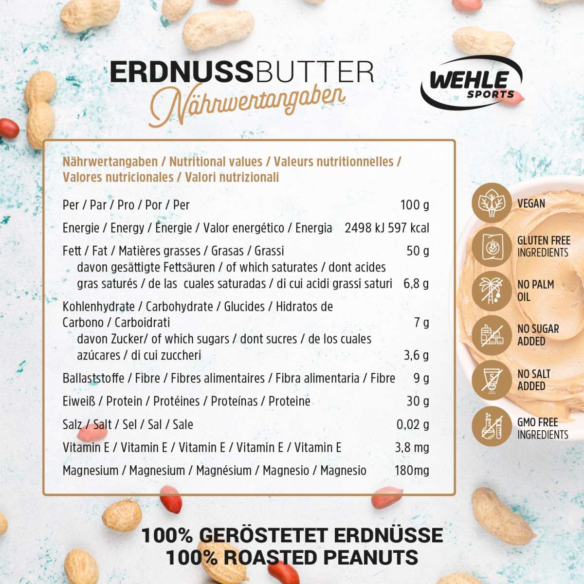 High Protein Erdnussbutter ohne Zuckerzusatz