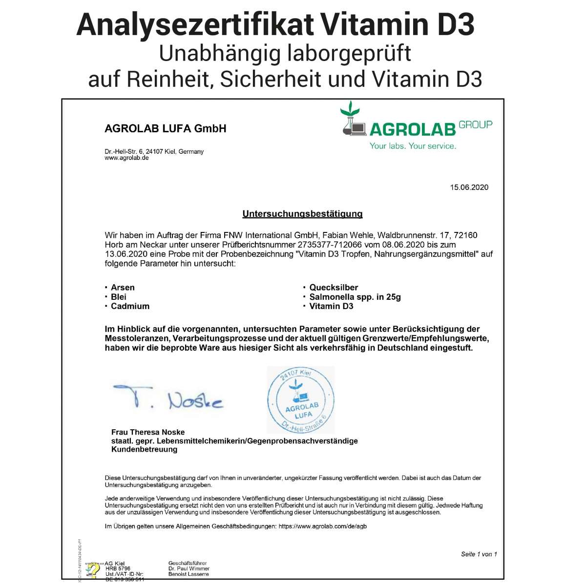 Wehle Sports Vitamin D3 5000 IE pro Tropfen hochdosiert - 50ml