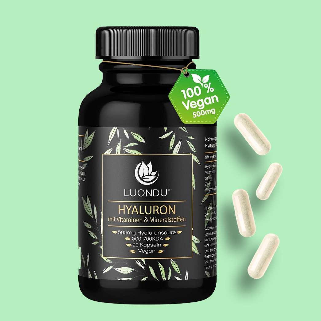 Luondu Hyaluronsäure 500mg Vitaminen & Mineralstoffen - 90 Kapseln