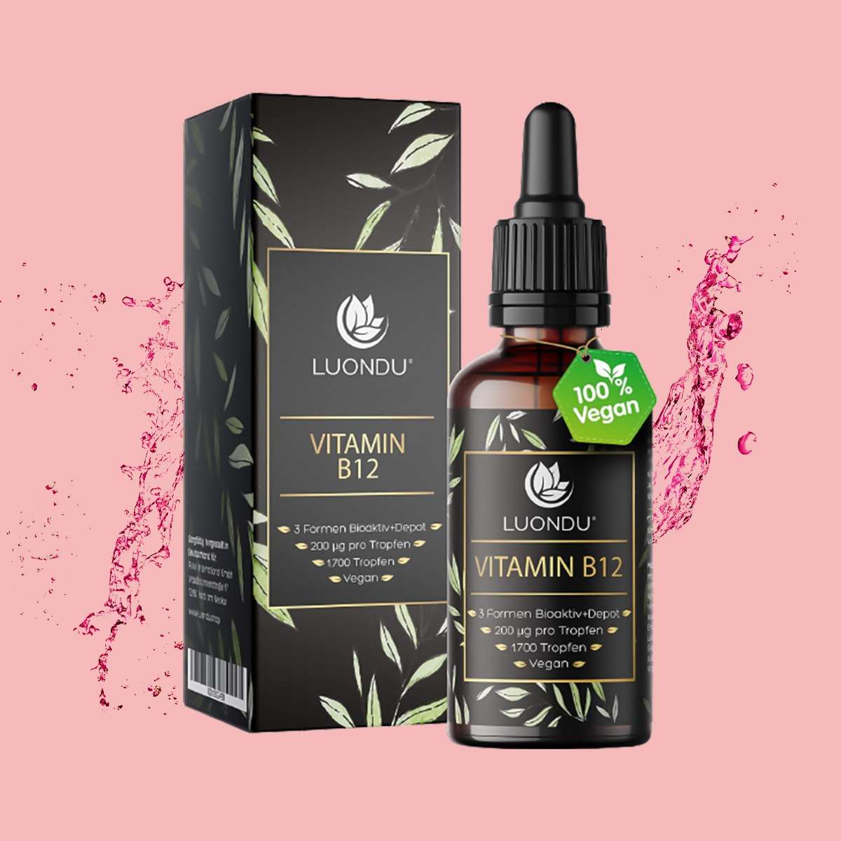 Luondu Vitamin B12 Tropfen flüssig 200µg pro Tropfen - 50ML
