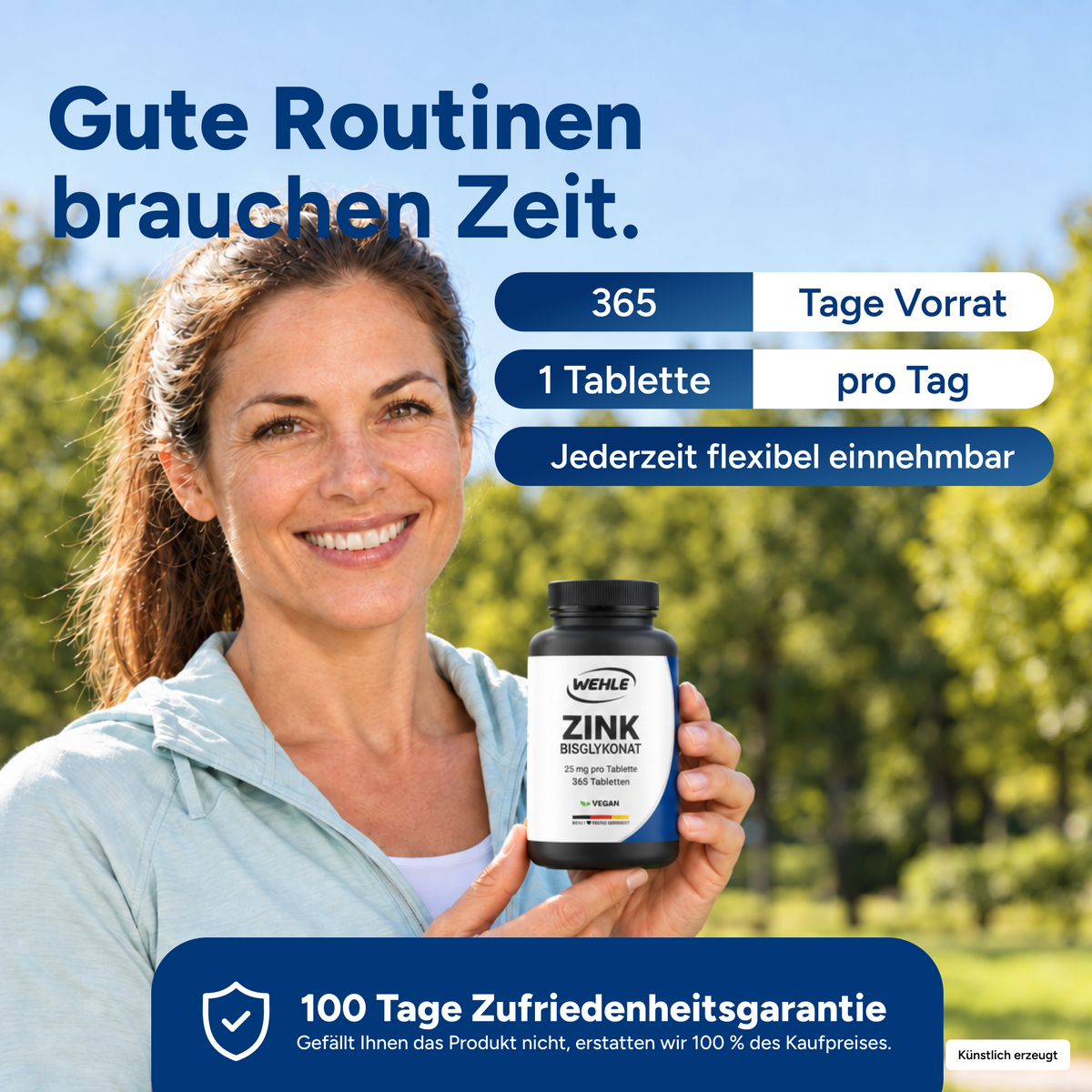Zink Tabletten Zink-Bisglycinat (Zink Chelat) - 365 Stück