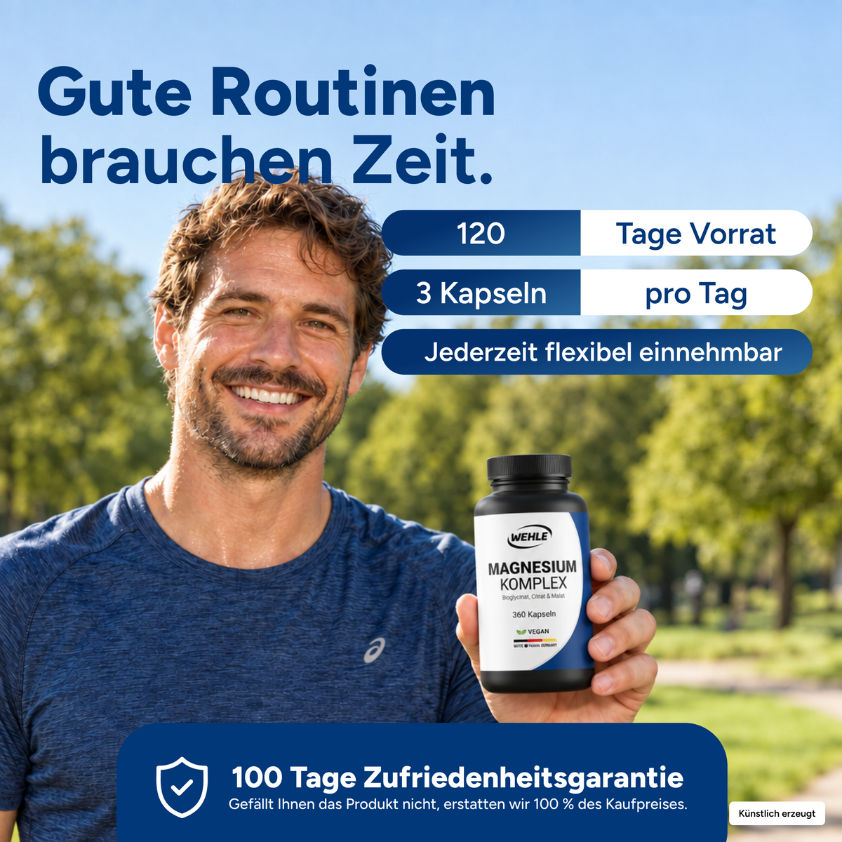 Magnesium Komplex hochdosiert mit Bisglycinat, Malat, Citrat
