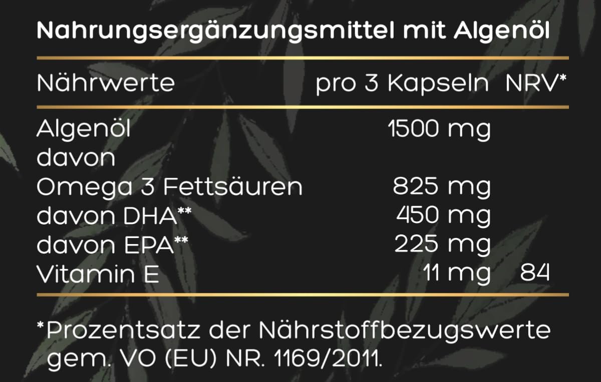 Luondu Omega 3 Algenöl Vegan 1500 mg - 90 Kapseln