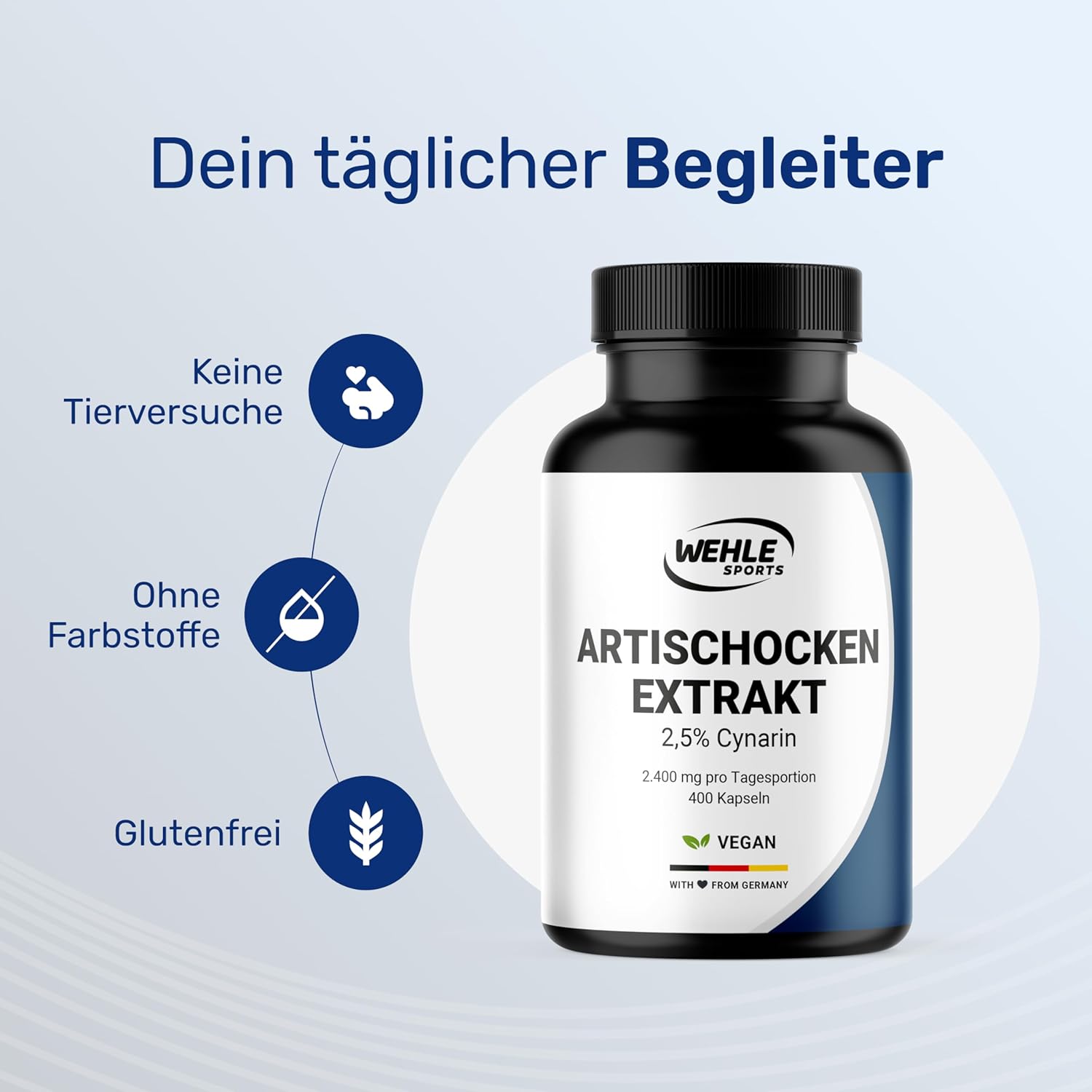Artischockenextrakt Hochdosiert - 400 Kapseln - 2.400 mg pro Tagesdosis