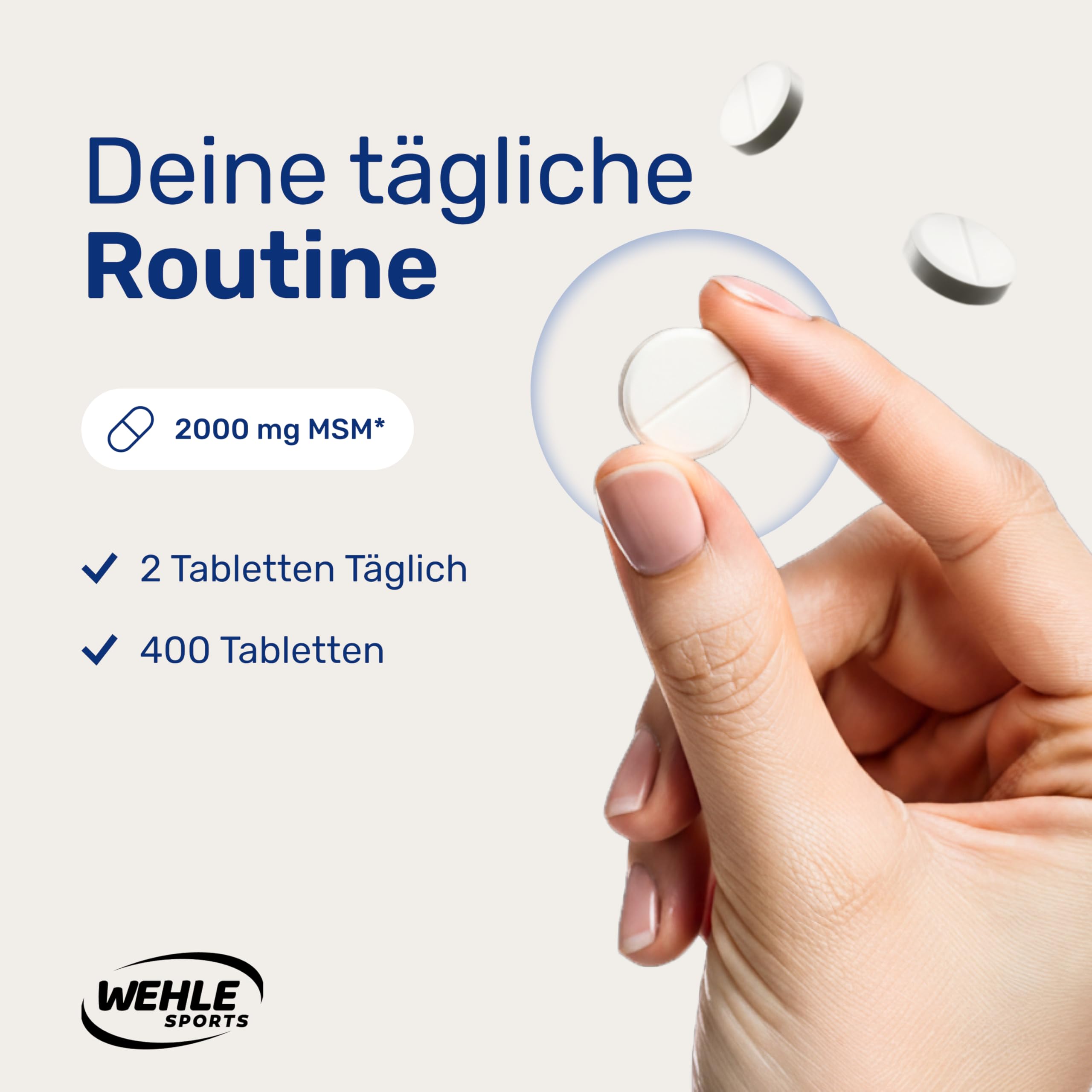 MSM Tabletten Hochdosiert - 400 Stück - 2000 mg MSM + Natürliches Vitamin C - Al Bild 3