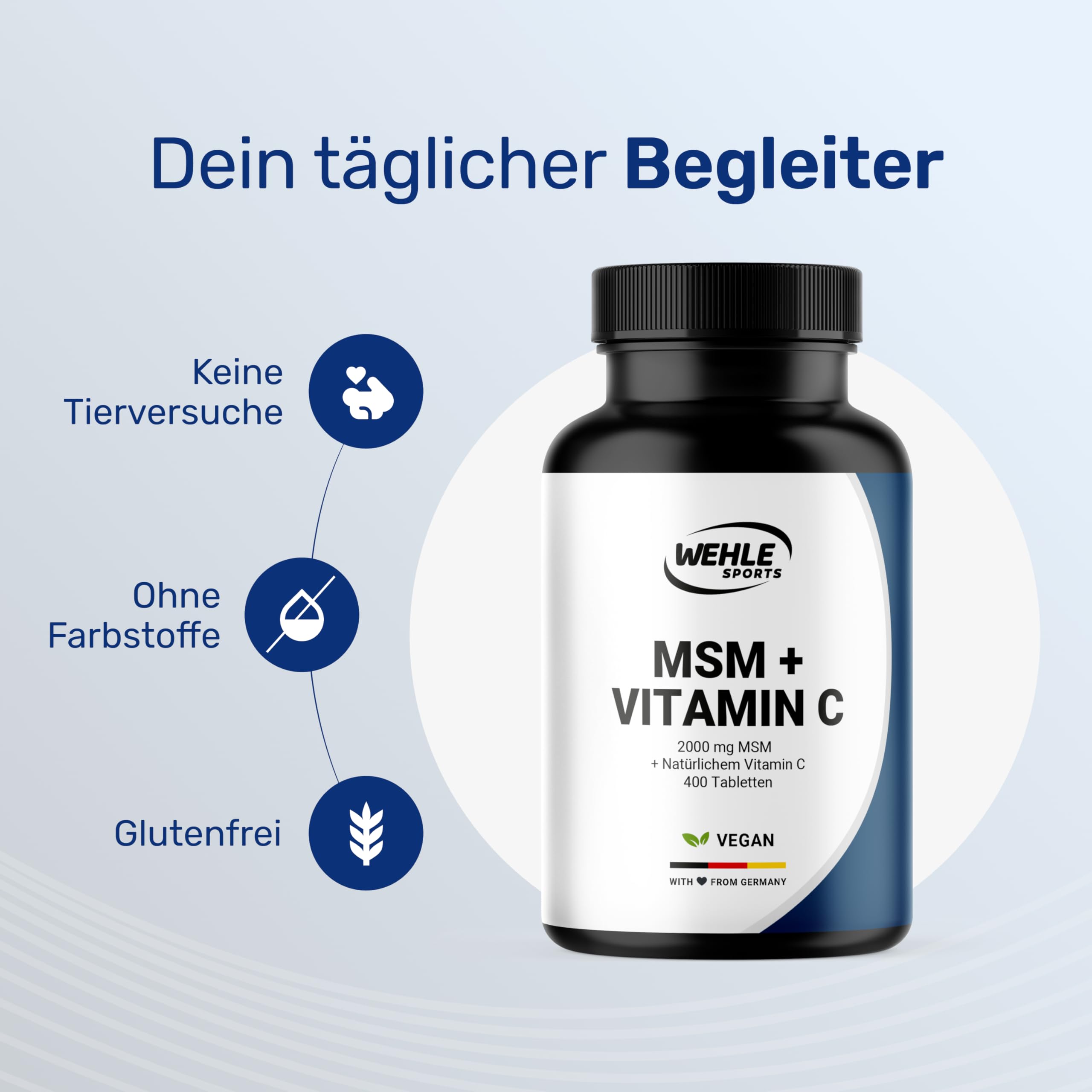 MSM Tabletten Hochdosiert - 400 Stück - 2000 mg MSM + Natürliches Vitamin C - Al Bild 2