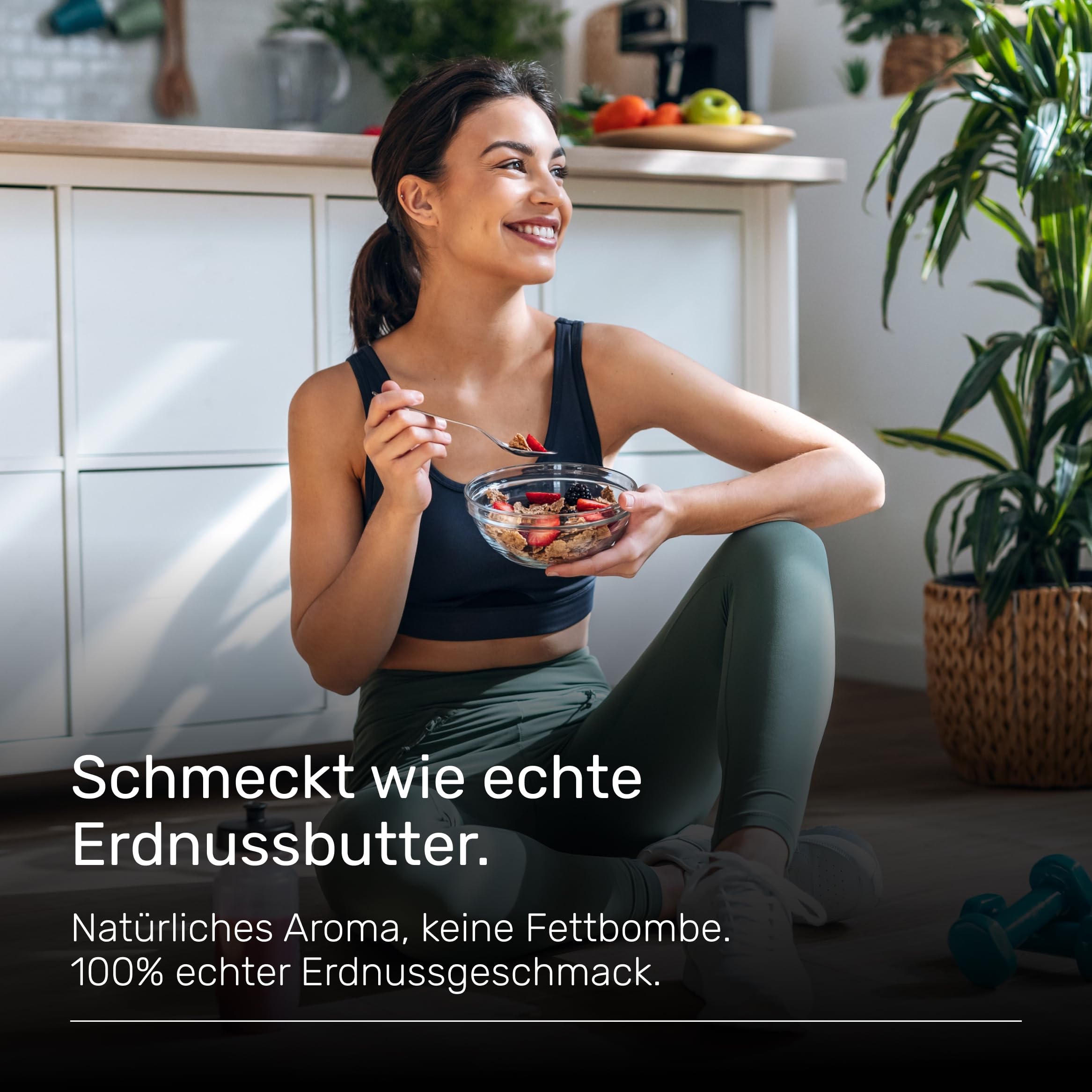 Erdnussbutter light Pulver 1 kg / 1000 g - Powdered Peanut Butter 85% weniger Fe Bild 3