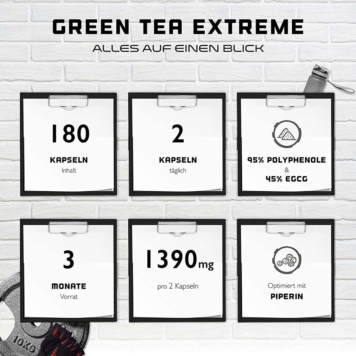 GEN Green Tea Extreme - Grüner Tee Extrakt + Bioperin® - 180 Kapseln