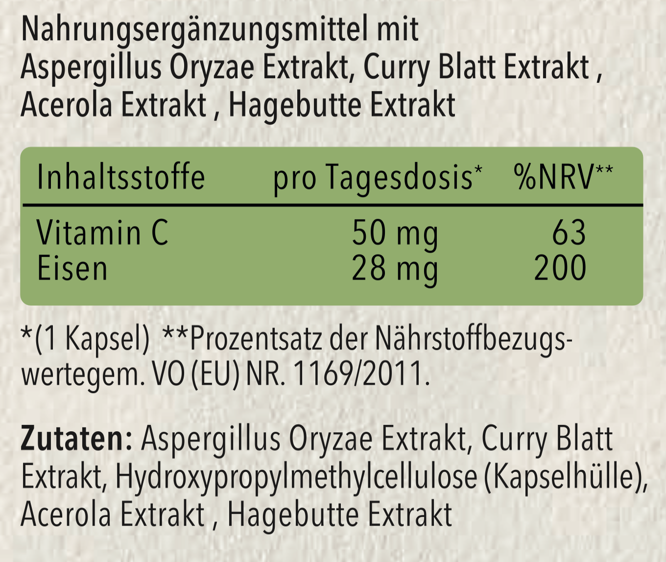 plantrition Eisen Komplex + Vitamin C - 60 Kapseln