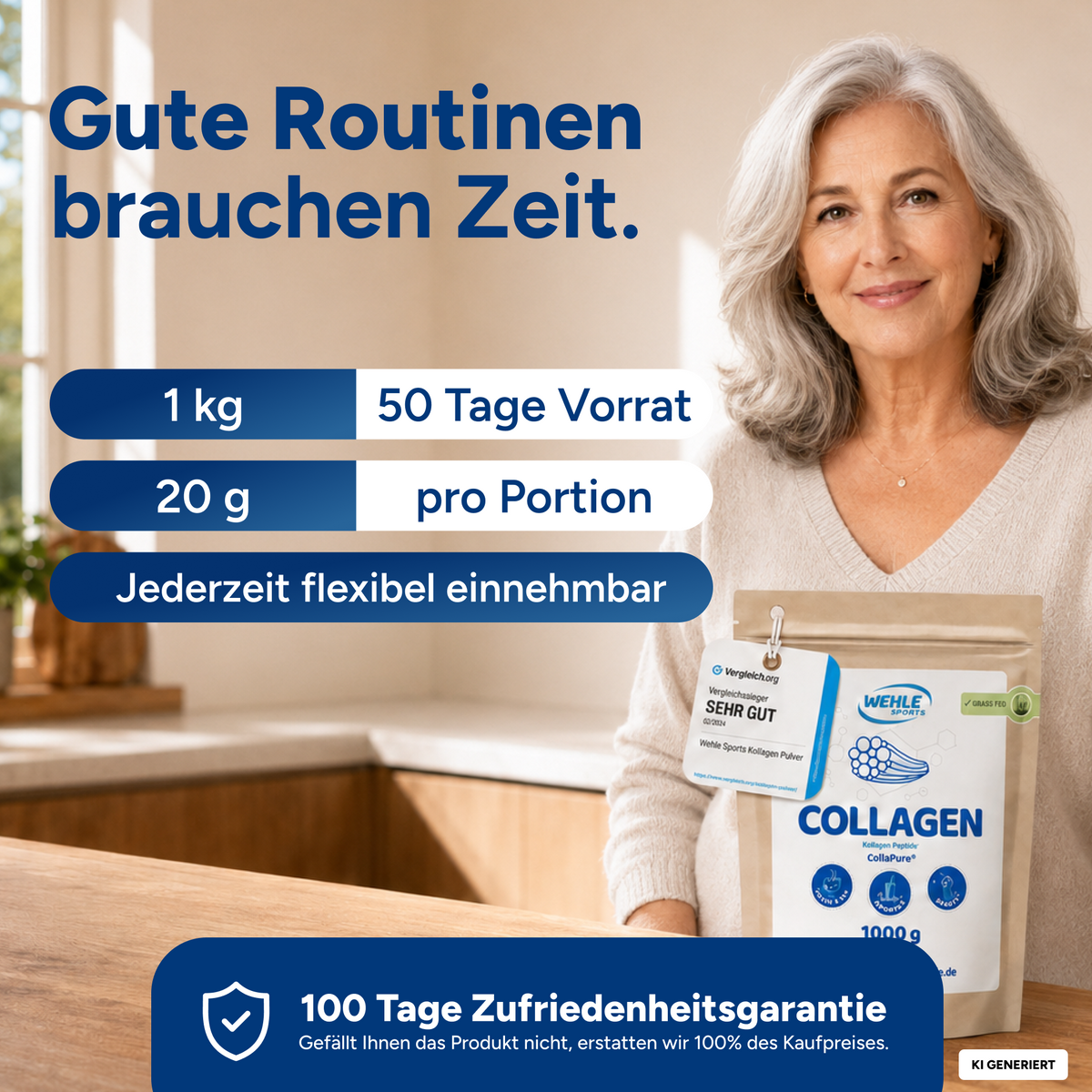 Kollagen Pulver – Wehle Collagen Matrix 360° mit Kollagen Typ I, II & III