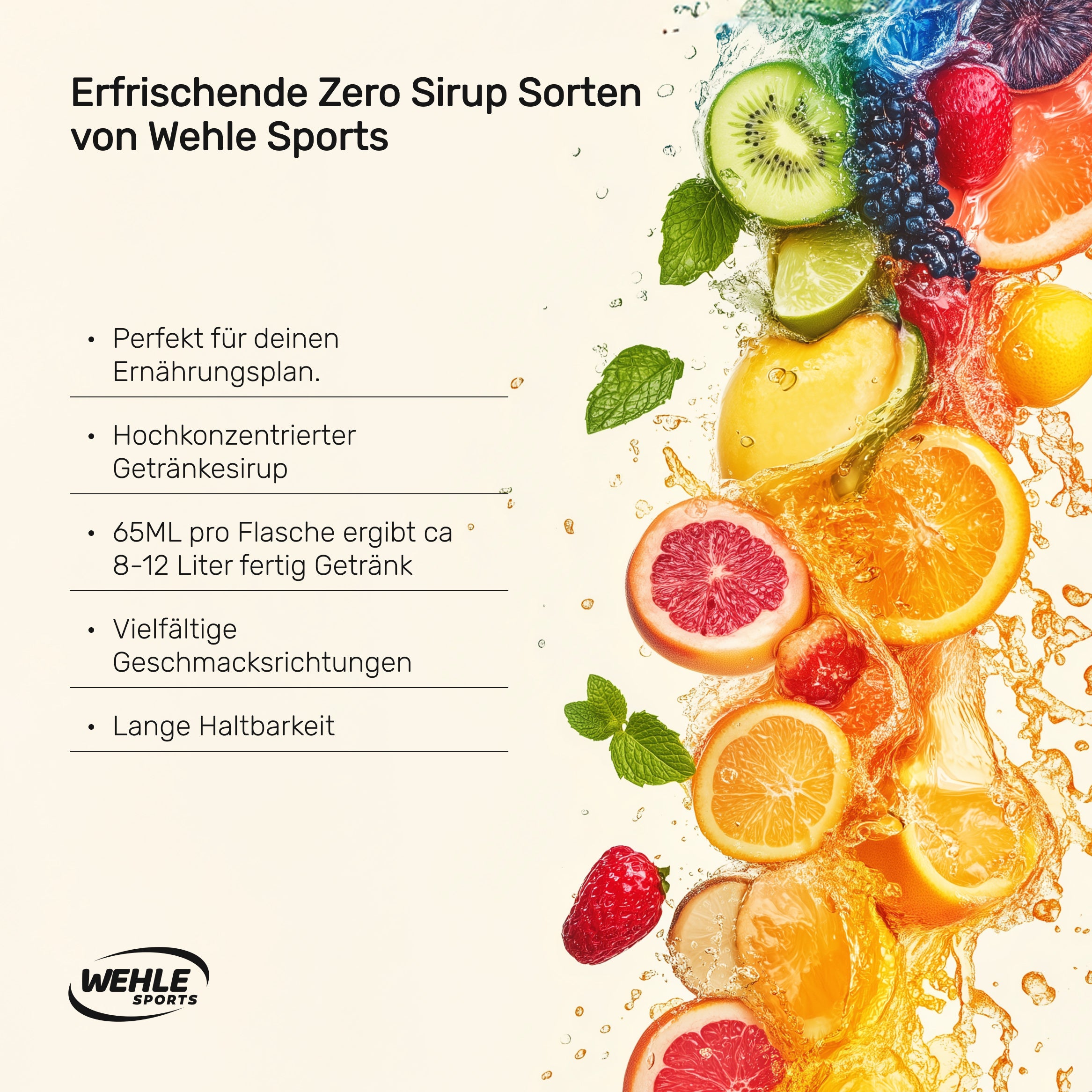 Wehle Zero Sirup Getränkesirup ohne Zucker - 65ml
