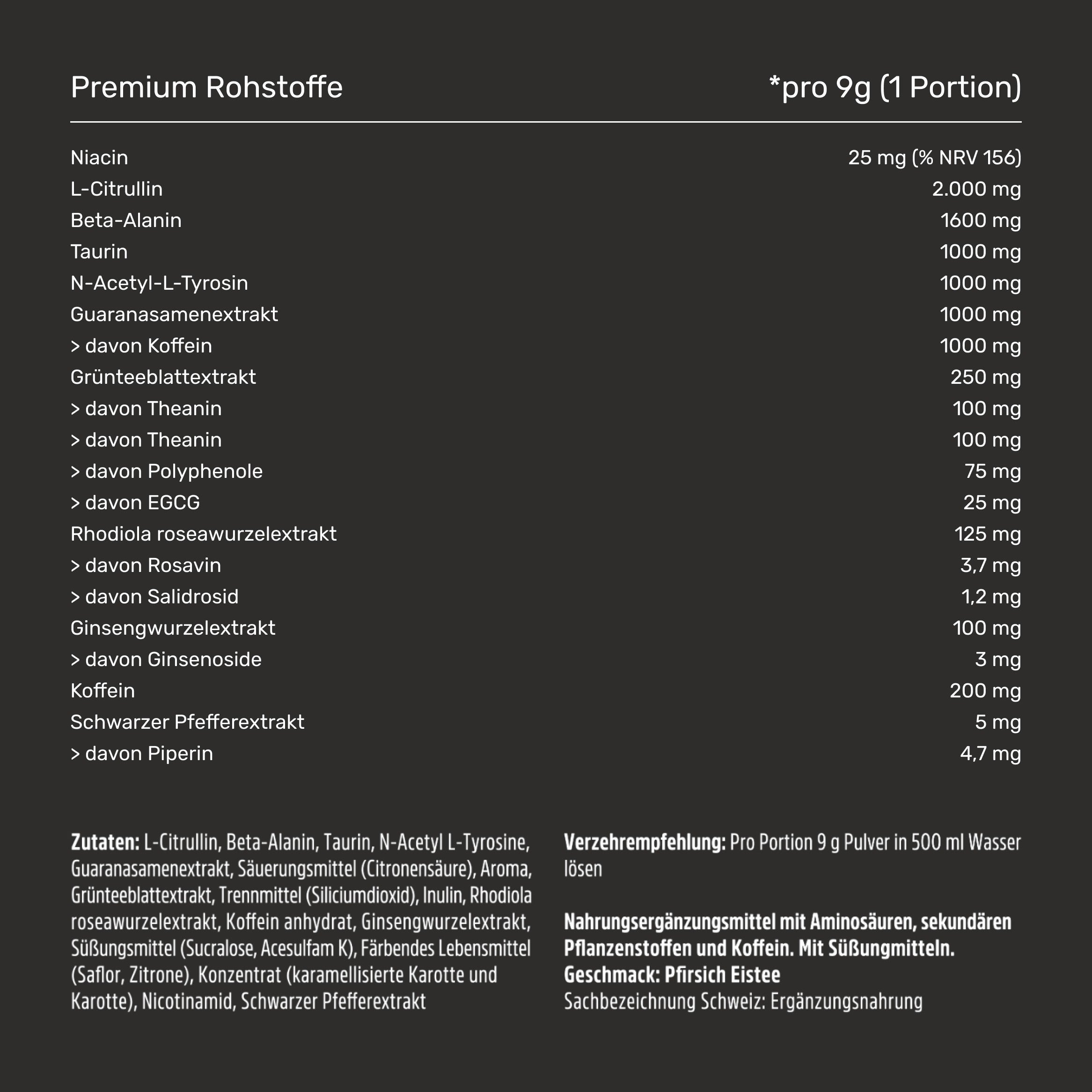 Wehle Preworkout Hyperdrive 40 Portionen - 360g Pulver
