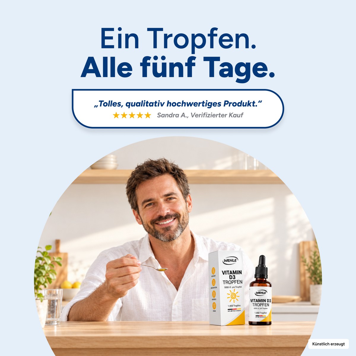 Vitamin D3 5000 IE pro Tropfen hochdosiert - 50ml