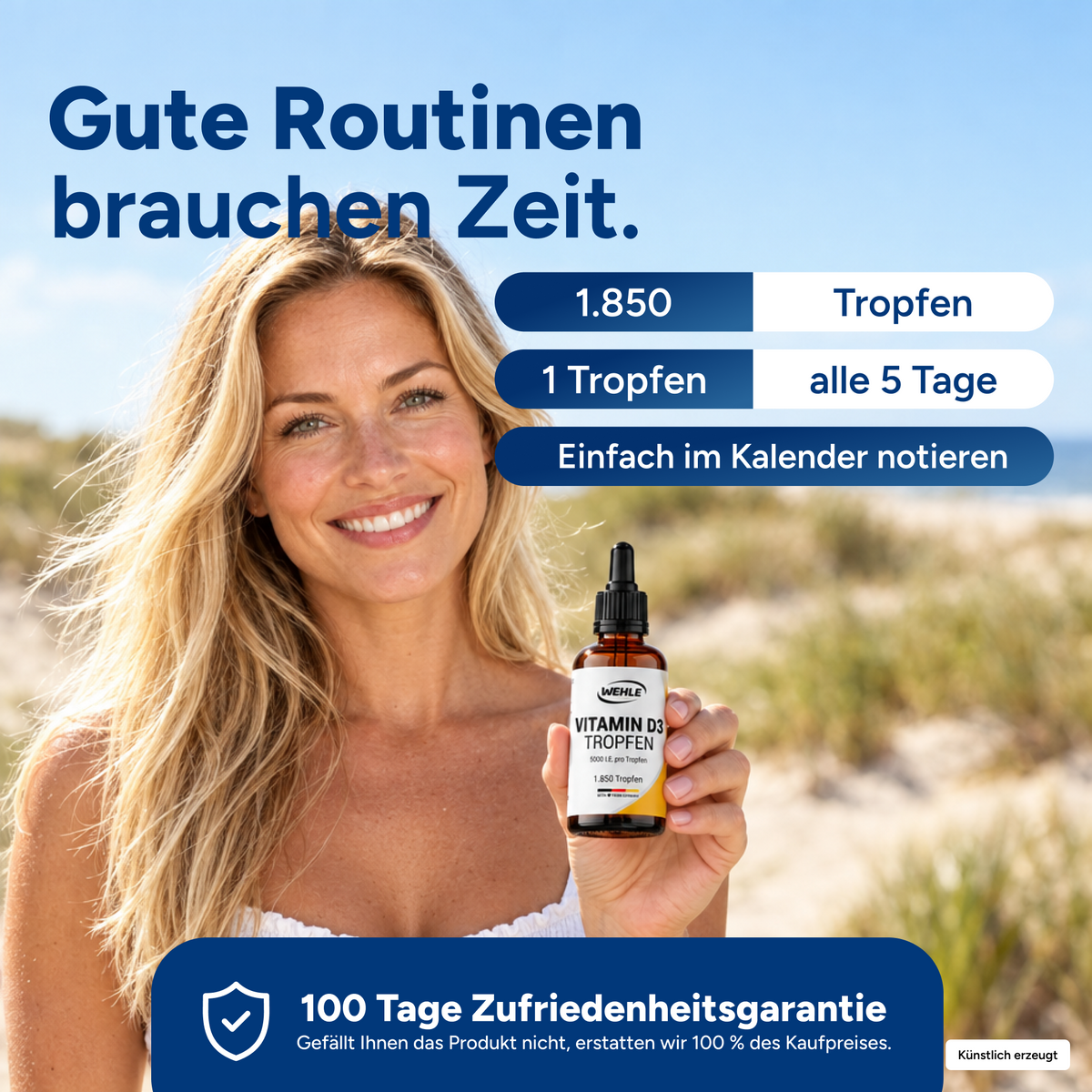 Vitamin D3 5000 IE pro Tropfen hochdosiert - 50ml