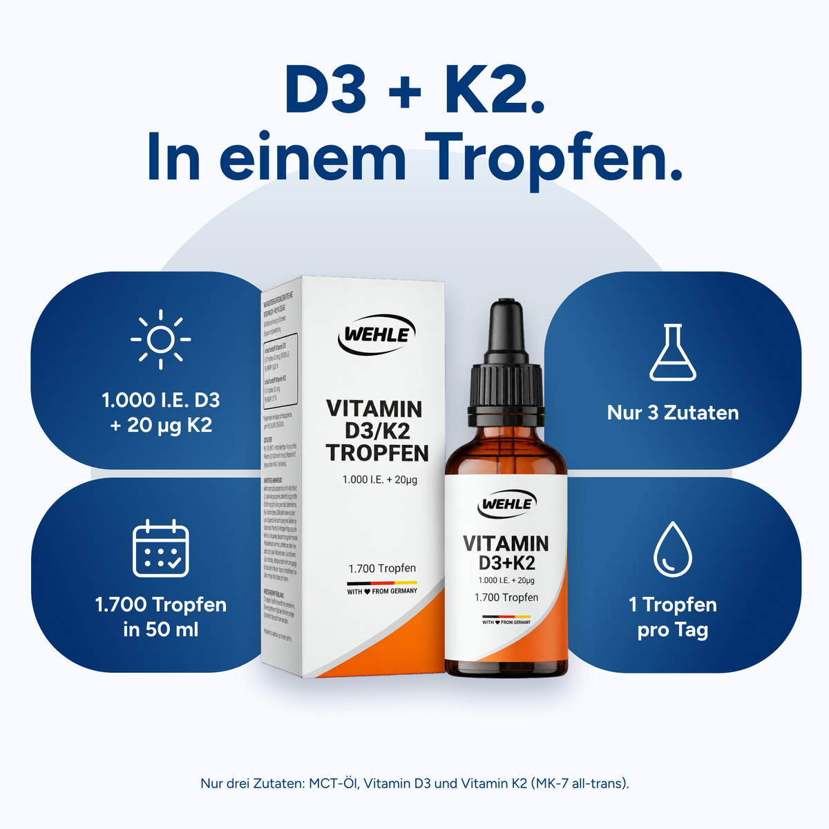 Vitamin D3 K2 Tropfen - 1700 Tropfen 50ml