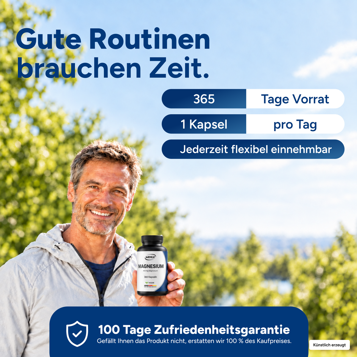 Magnesium Komplex hochdosiert mit Bisglycinat, Malat, Citrat