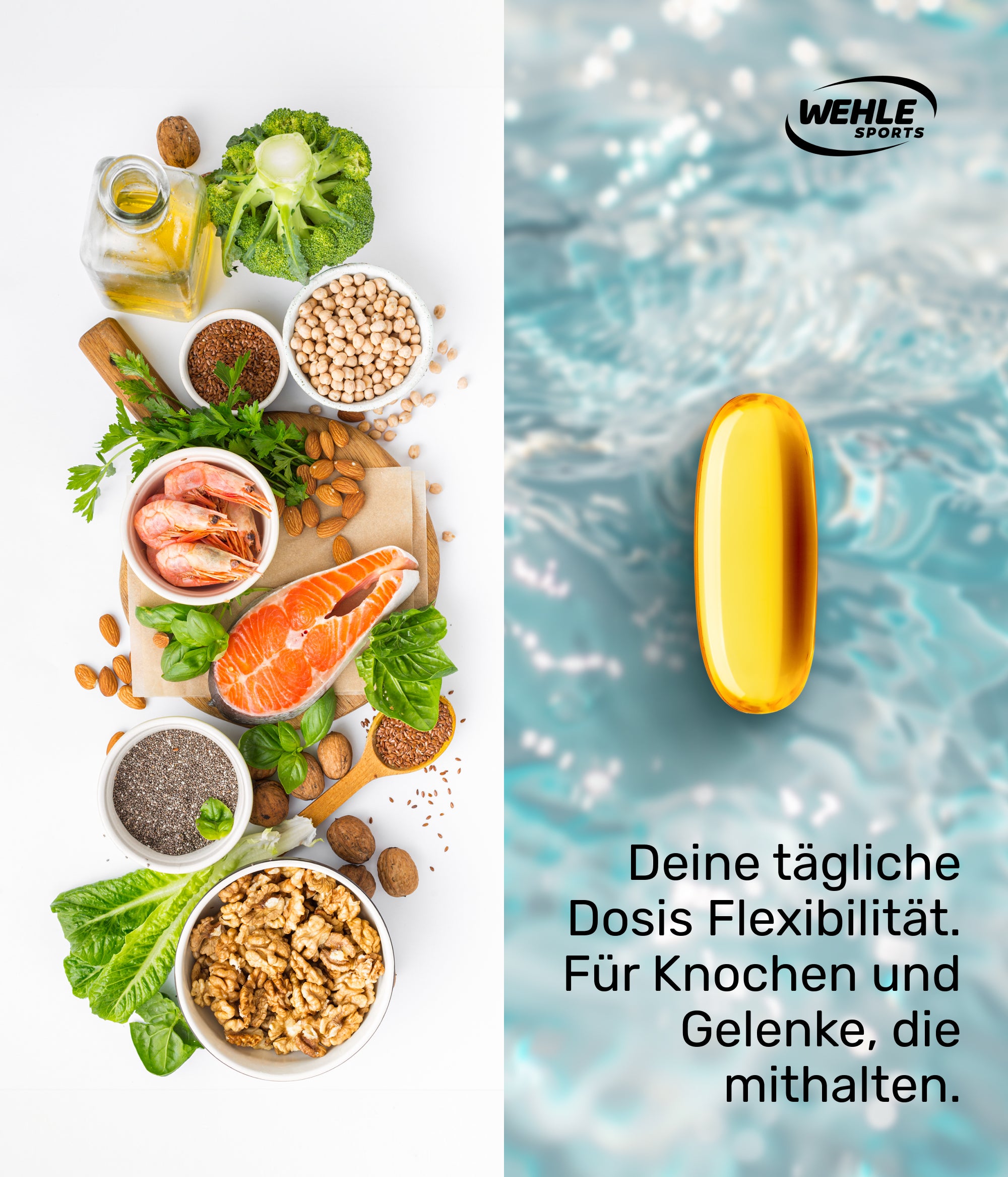 Wehle Sports Omega 3 Fischöl Tryglyceride Fish Oil Softgel 500mg EPA 250mg