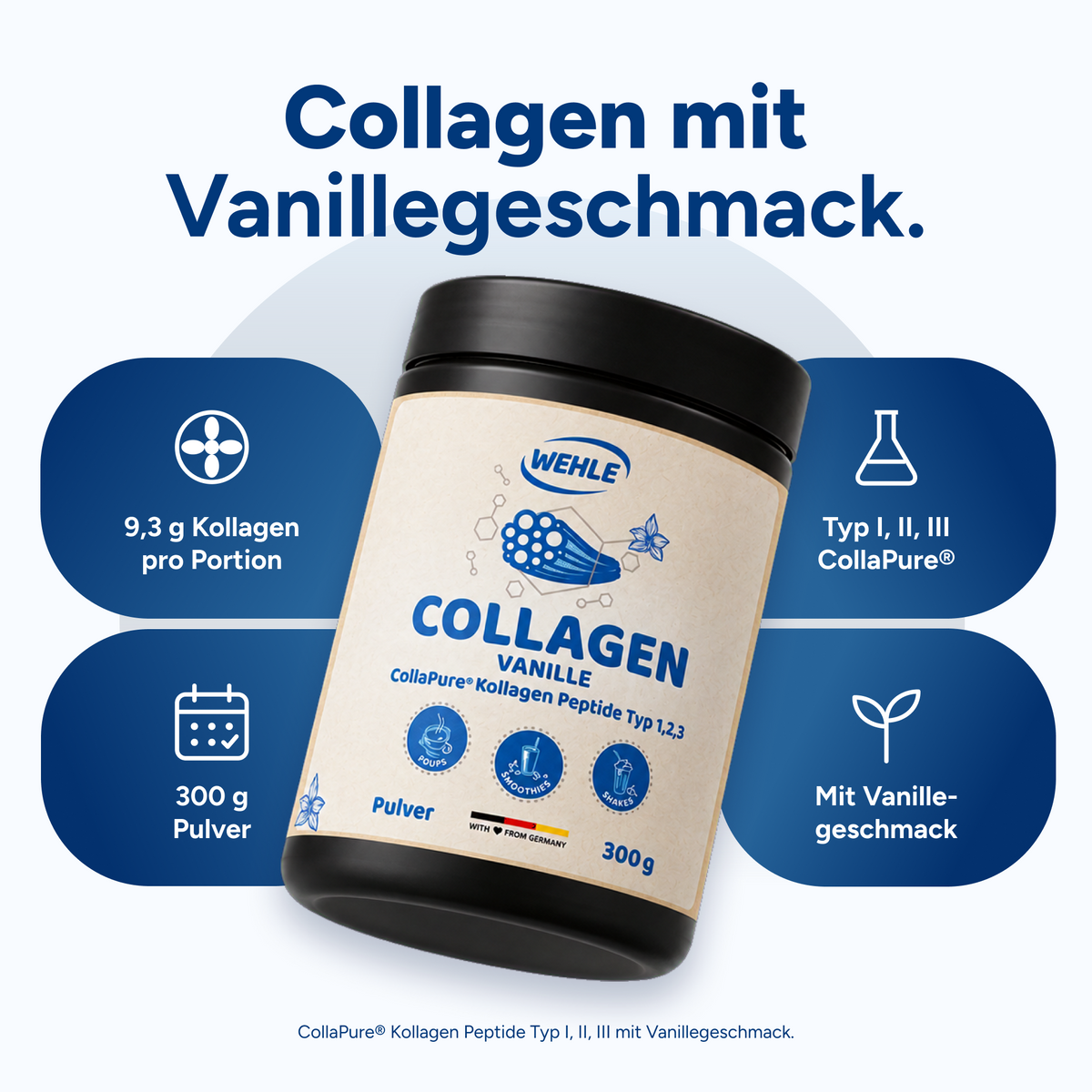 Collagen Pulver Vanille, 300 g, CollaPure