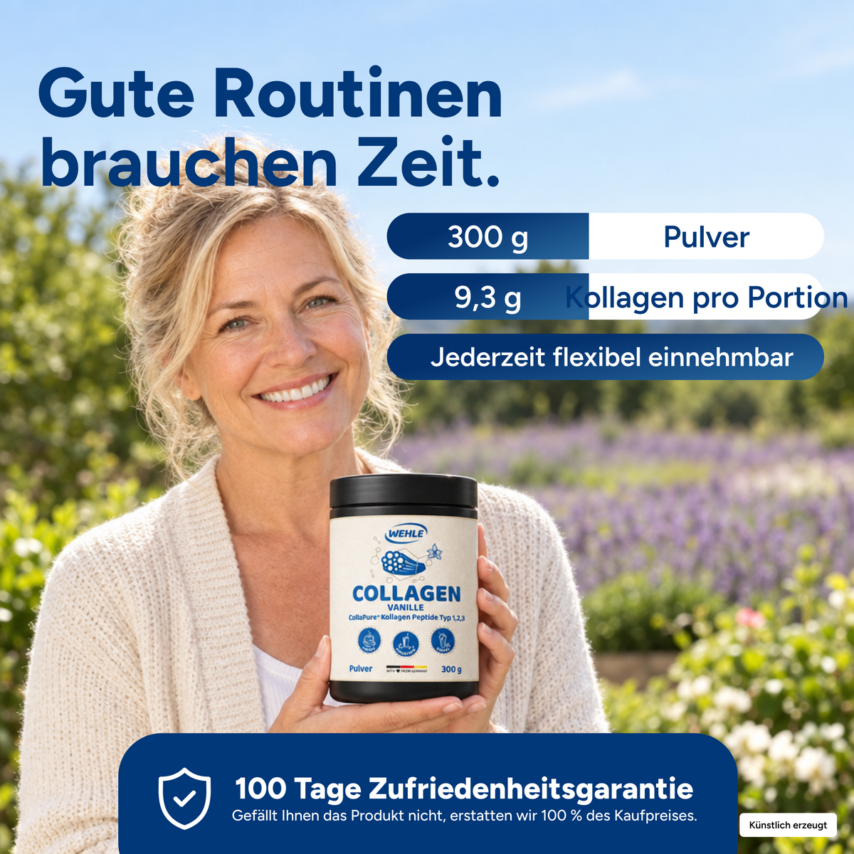 Collagen Pulver Vanille, 300 g, CollaPure