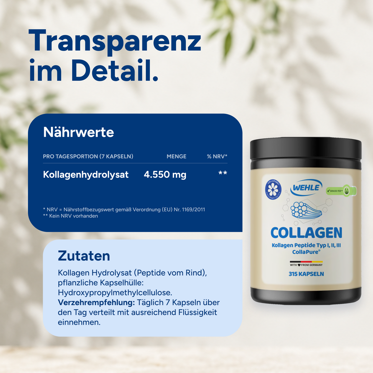 Collagen Peptide - 315 Kollagen Kapseln