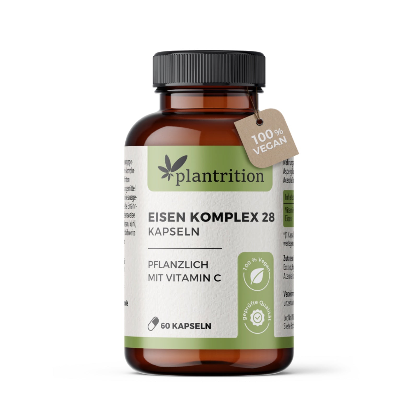 plantrition Eisen Komplex + Vitamin C - 60 Kapseln