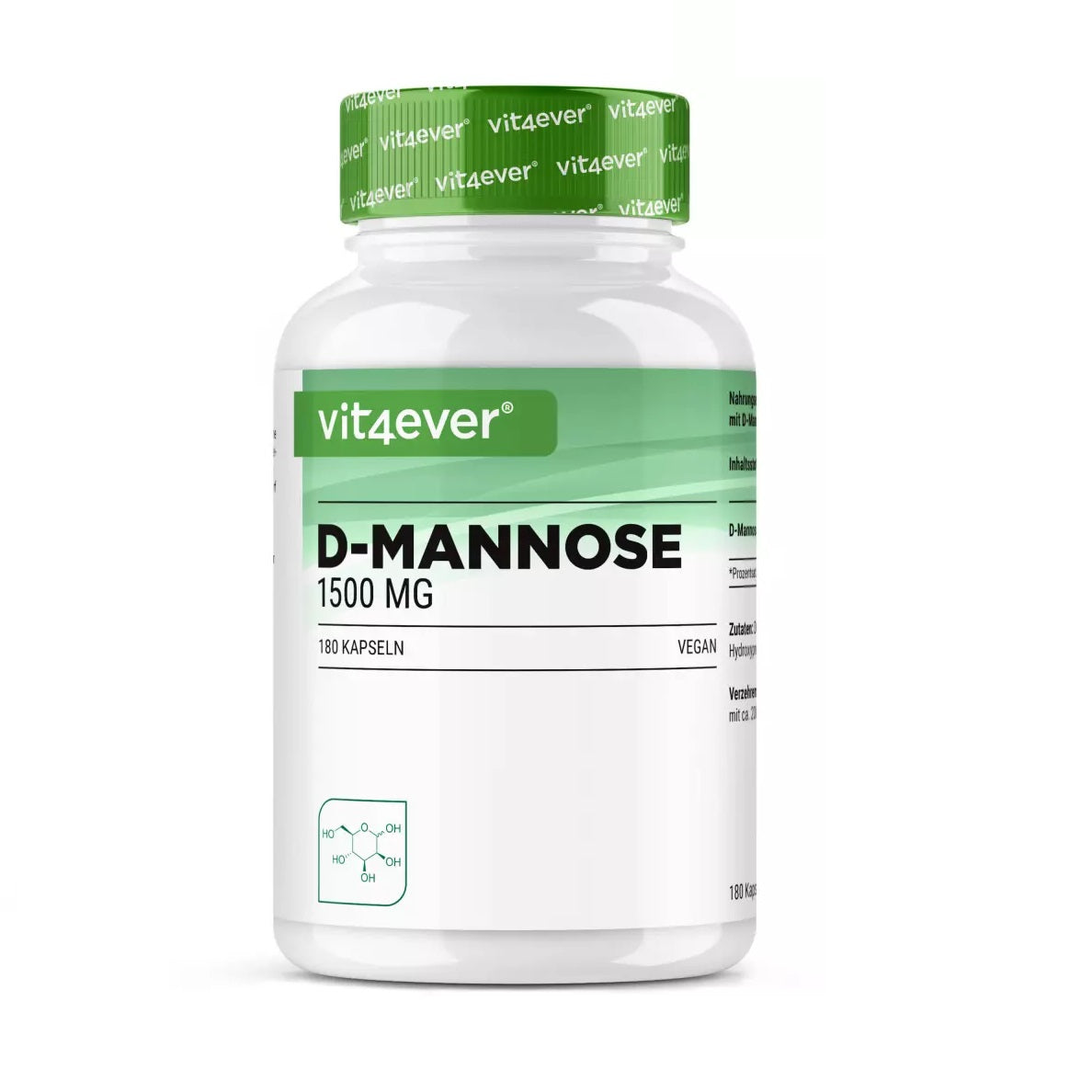 Vit4ever D-Mannose - 750 mg, 180 Kapseln