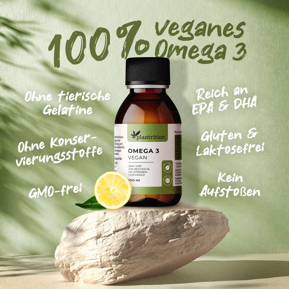 plantrition Omega 3 Vegan Algenöl EPA & DHA Flüssig 100ML